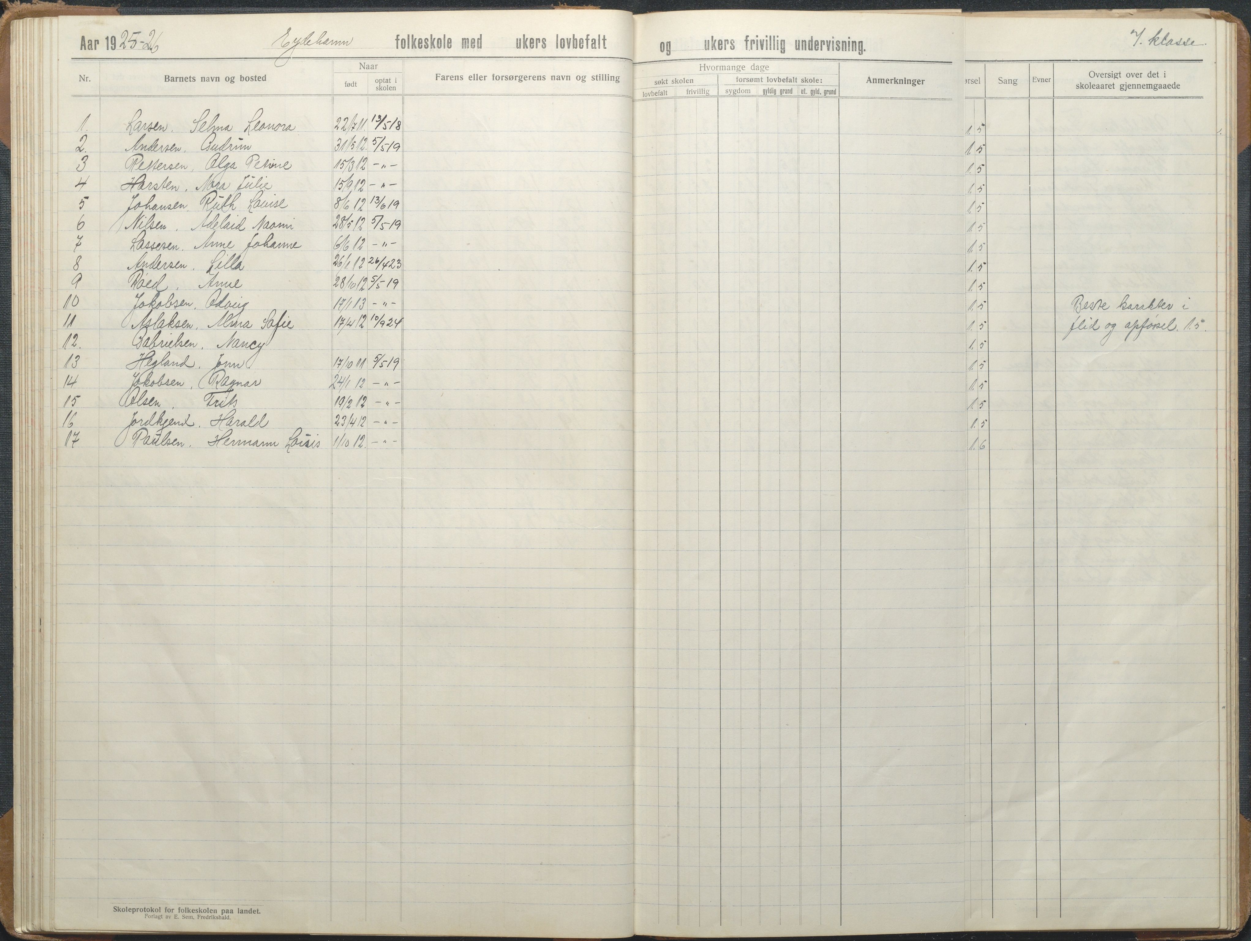 Stokken kommune, AAKS/KA0917-PK/04/04d/L0012: Skoleprotokoll, 1913-1938