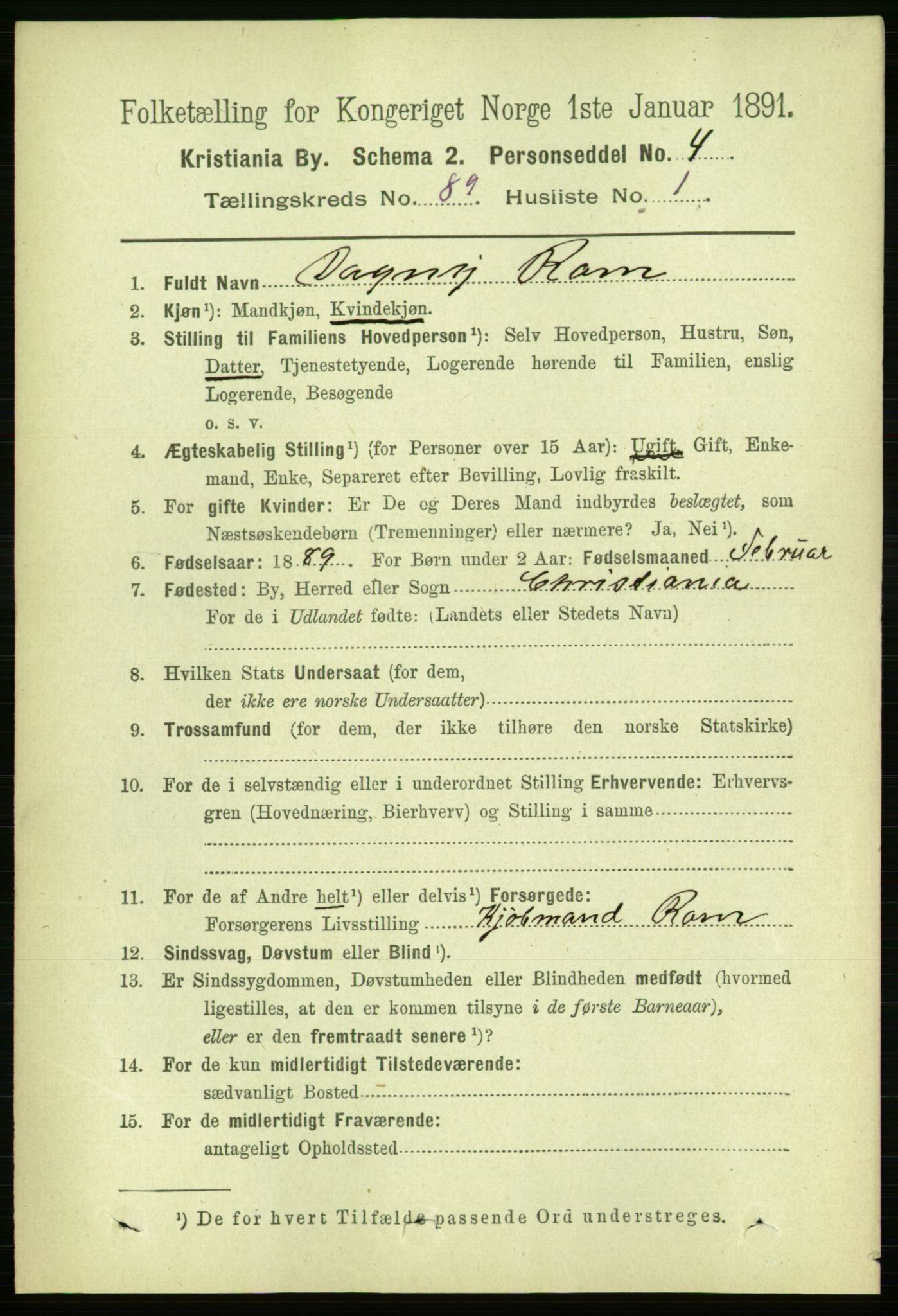 RA, 1891 census for 0301 Kristiania, 1891, p. 43902