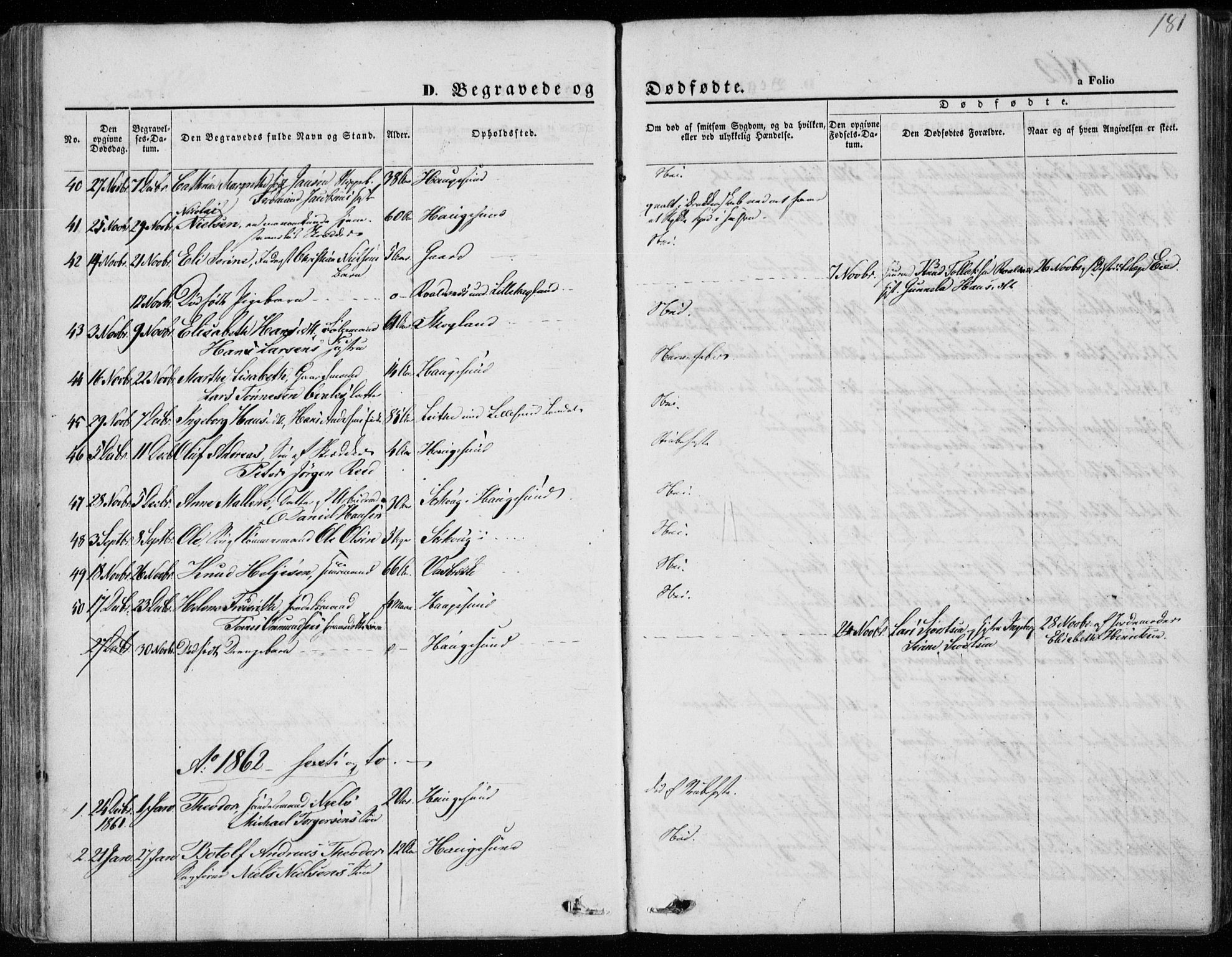 Torvastad sokneprestkontor, AV/SAST-A -101857/H/Ha/Haa/L0011: Parish register (official) no. A 11, 1857-1866, p. 181