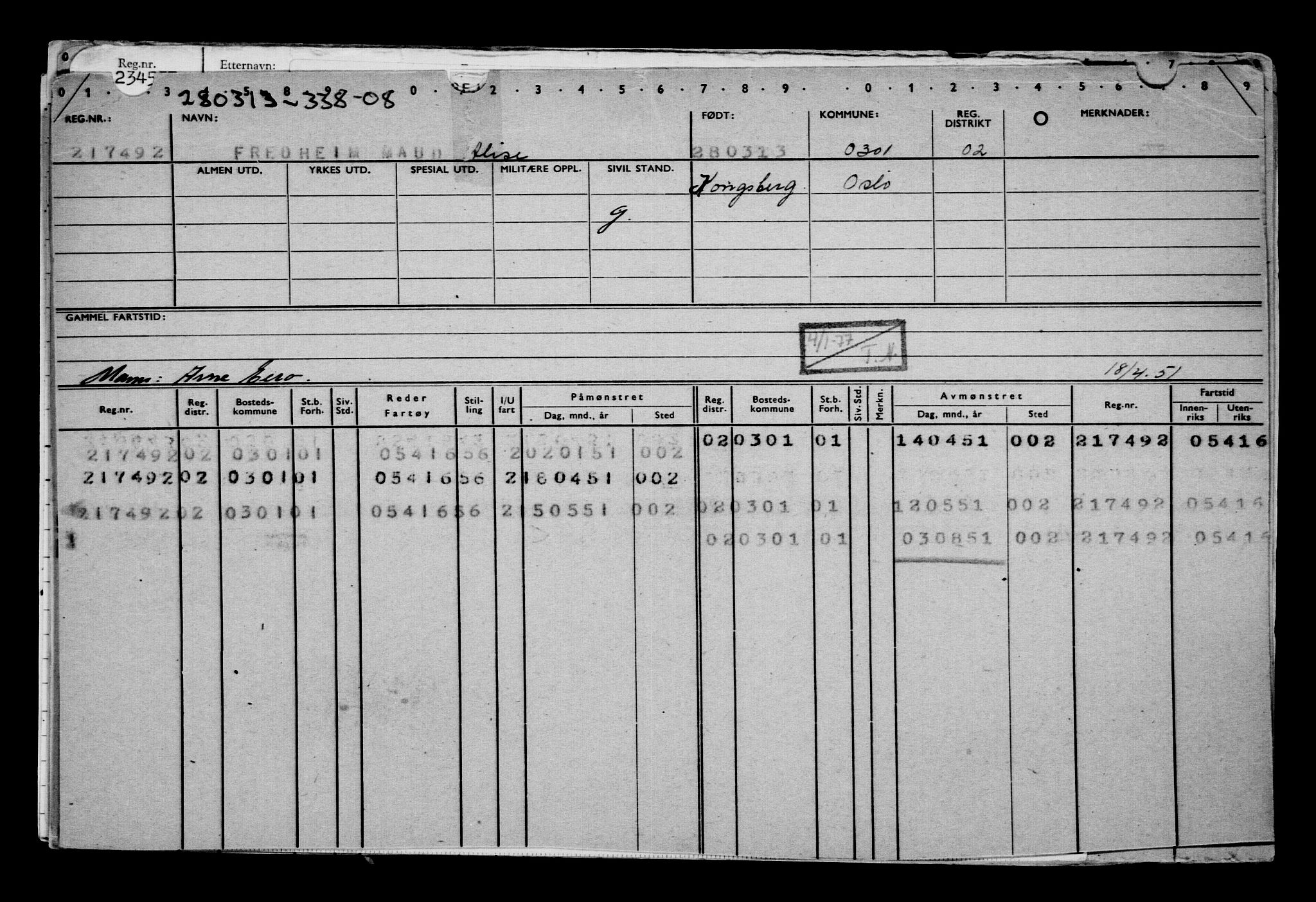 Direktoratet for sjømenn, AV/RA-S-3545/G/Gb/L0111: Hovedkort, 1913, p. 485