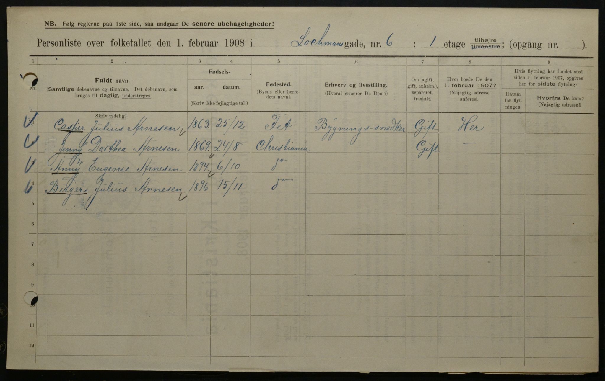 OBA, Municipal Census 1908 for Kristiania, 1908, p. 73560