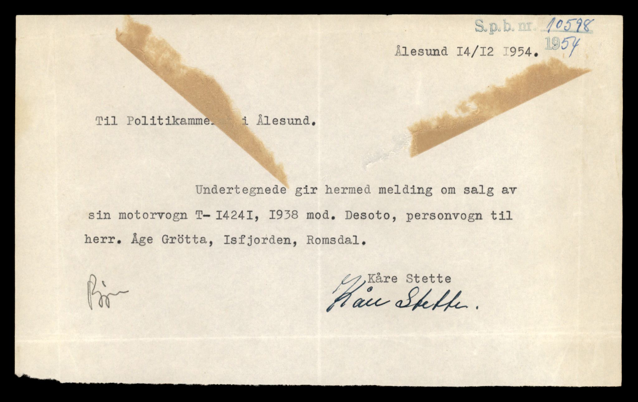 Møre og Romsdal vegkontor - Ålesund trafikkstasjon, AV/SAT-A-4099/F/Fe/L0044: Registreringskort for kjøretøy T 14205 - T 14319, 1927-1998, p. 1078