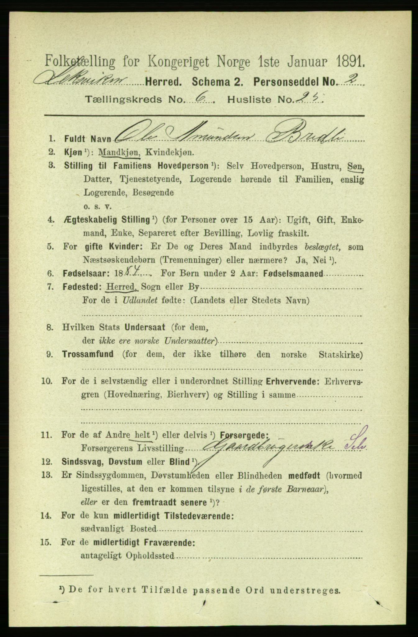 RA, 1891 census for 1718 Leksvik, 1891, p. 3346