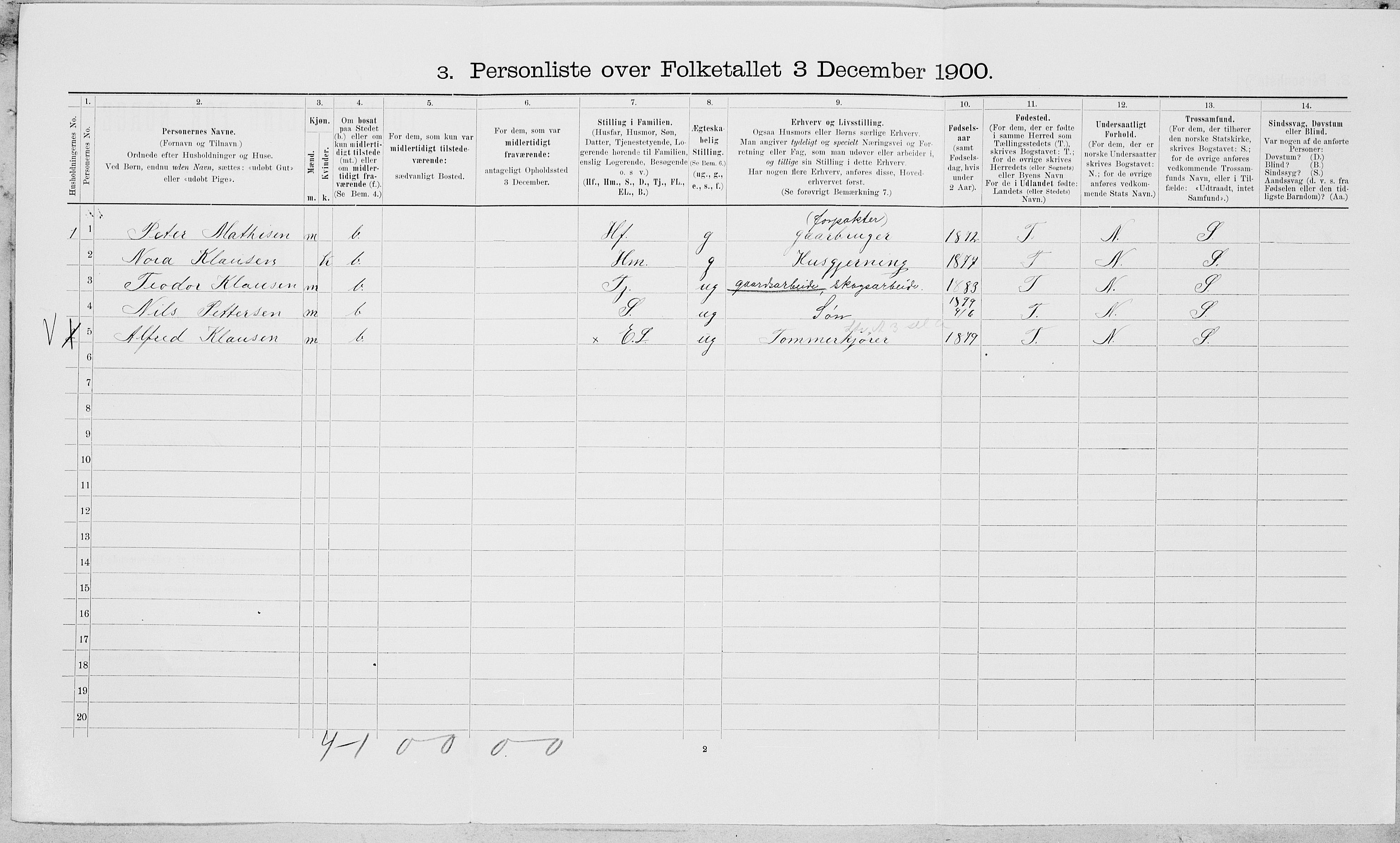 SAT, 1900 census for Vefsn, 1900, p. 764