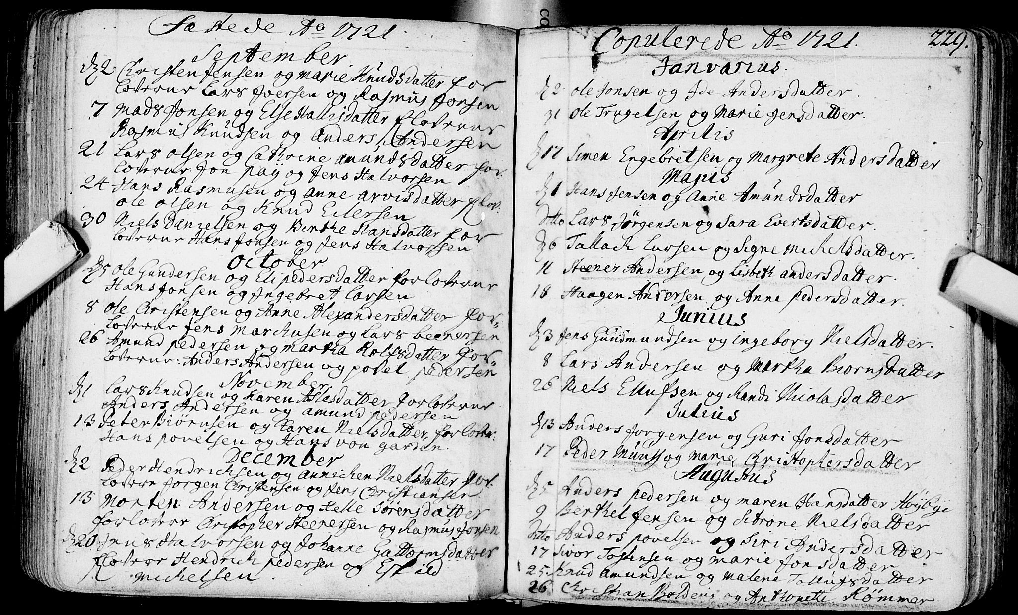 Bragernes kirkebøker, AV/SAKO-A-6/F/Fa/L0003: Parish register (official) no. I 3, 1706-1734, p. 229