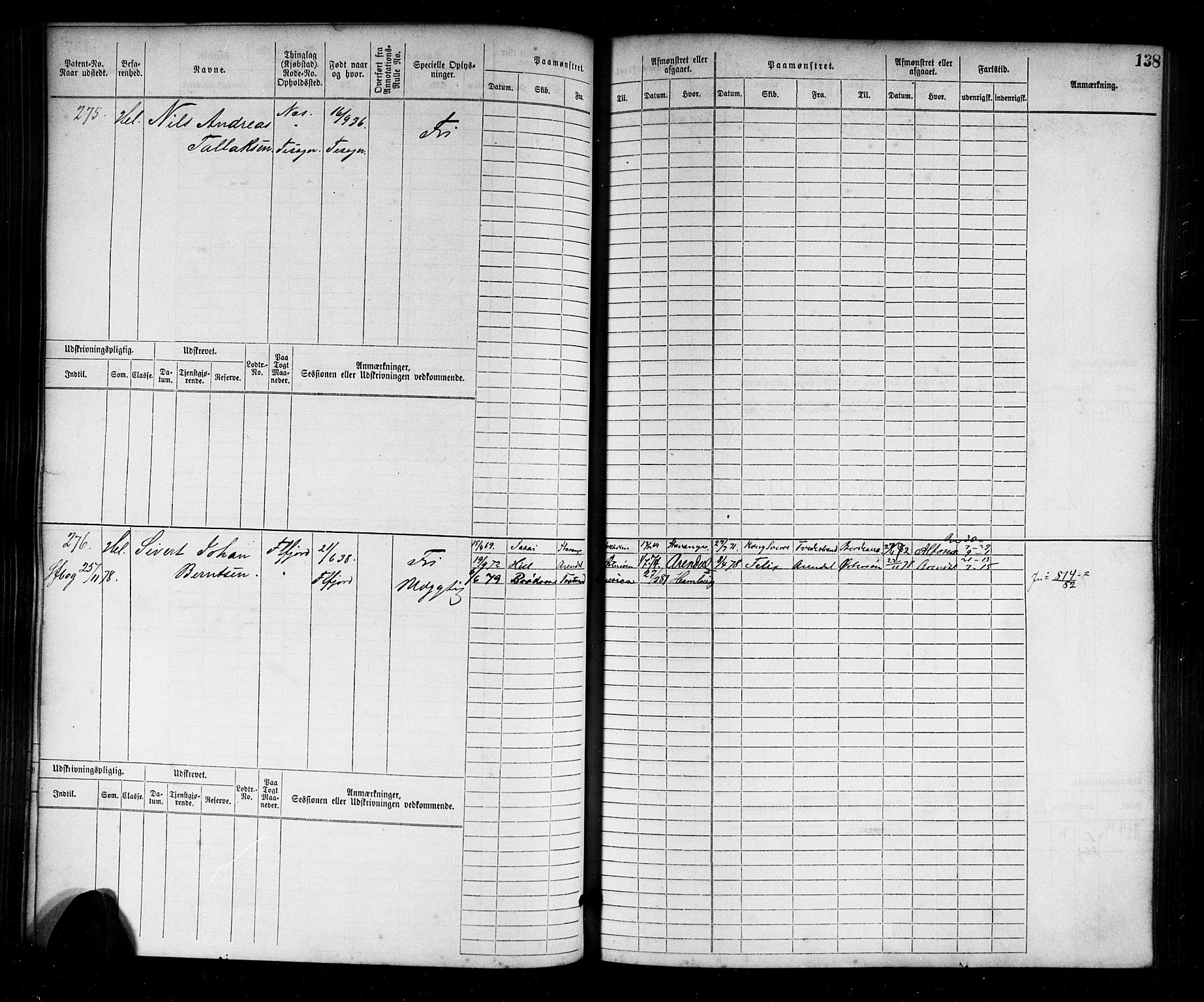 Flekkefjord mønstringskrets, AV/SAK-2031-0018/F/Fb/L0001: Hovedrulle nr 1-764, N-4, 1868-1900, p. 142