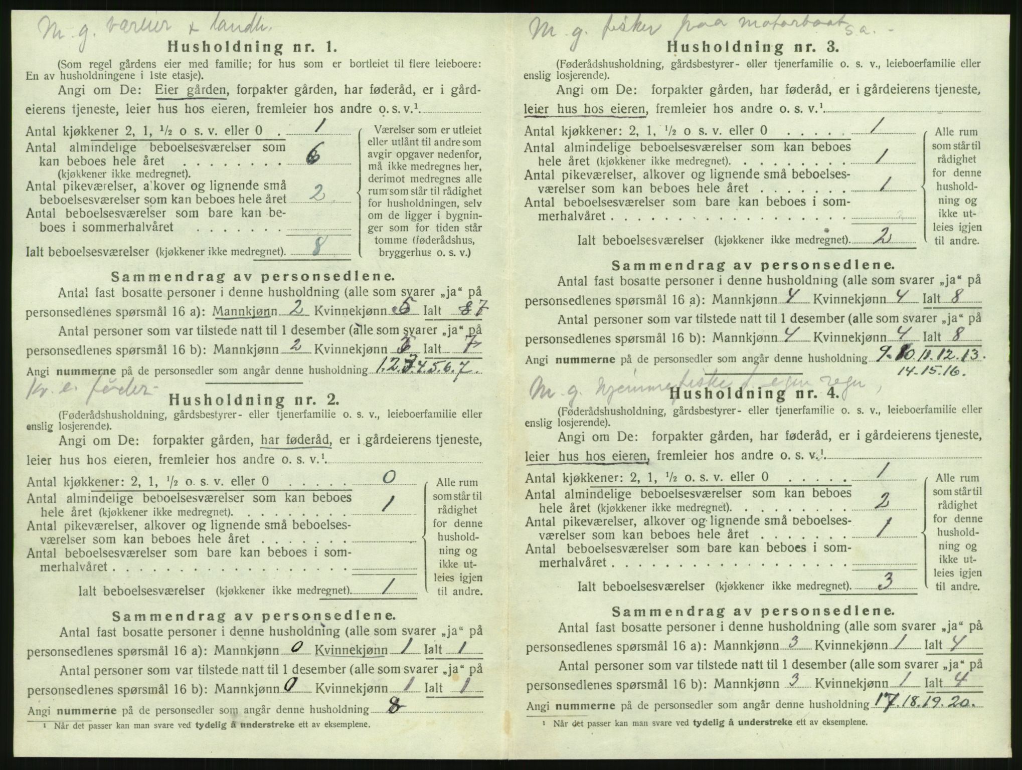 SAT, 1920 census for Brattvær, 1920, p. 121