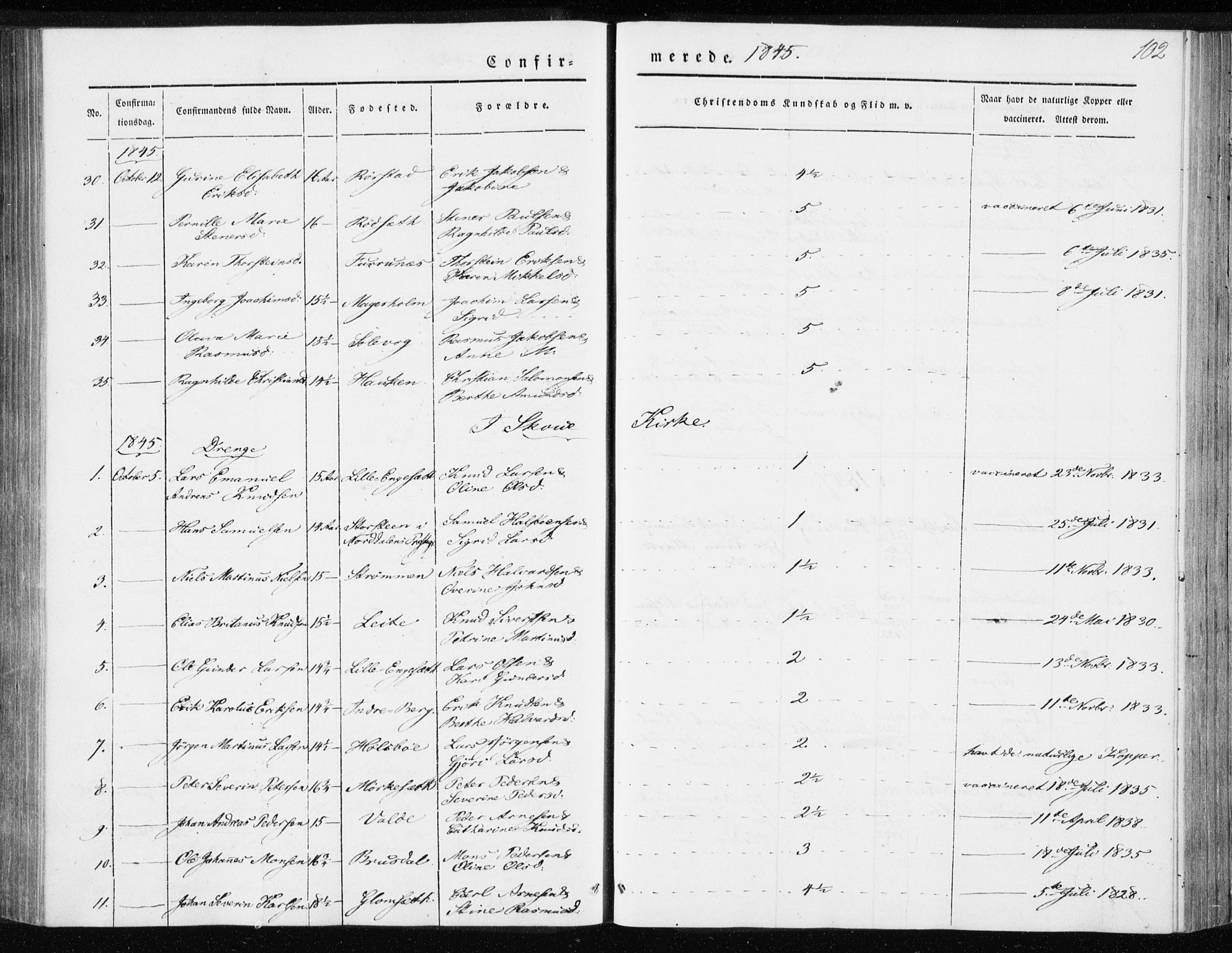 Ministerialprotokoller, klokkerbøker og fødselsregistre - Møre og Romsdal, AV/SAT-A-1454/528/L0415: Curate's parish register no. 528B03, 1843-1852, p. 102