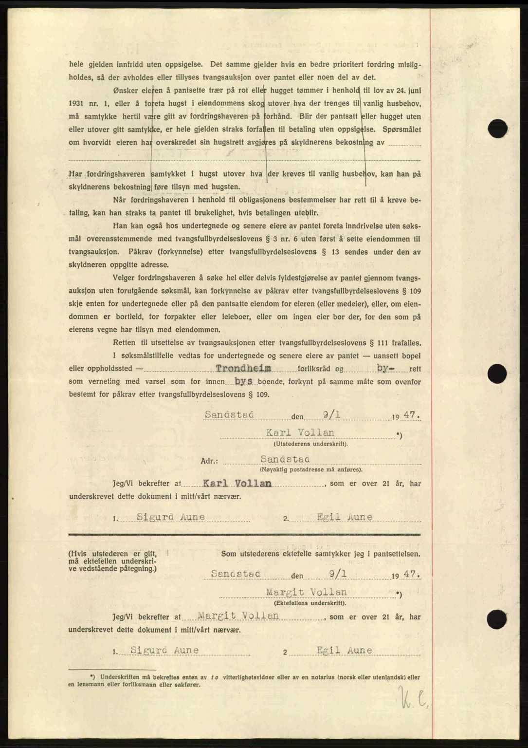 Hitra sorenskriveri, AV/SAT-A-0018/2/2C/2Ca: Mortgage book no. B1, 1939-1949, Diary no: : 75/1947