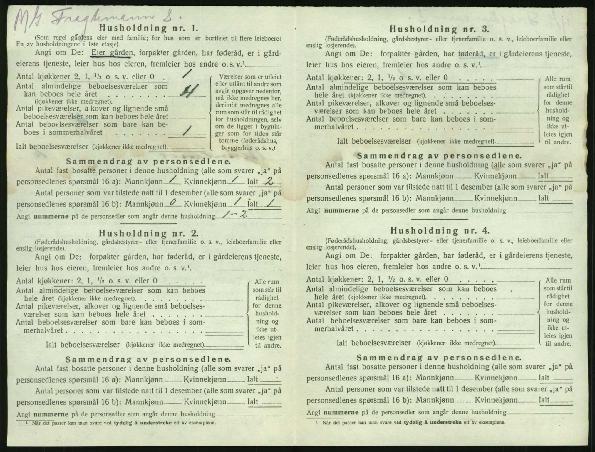 SAKO, 1920 census for Brunlanes, 1920, p. 1254