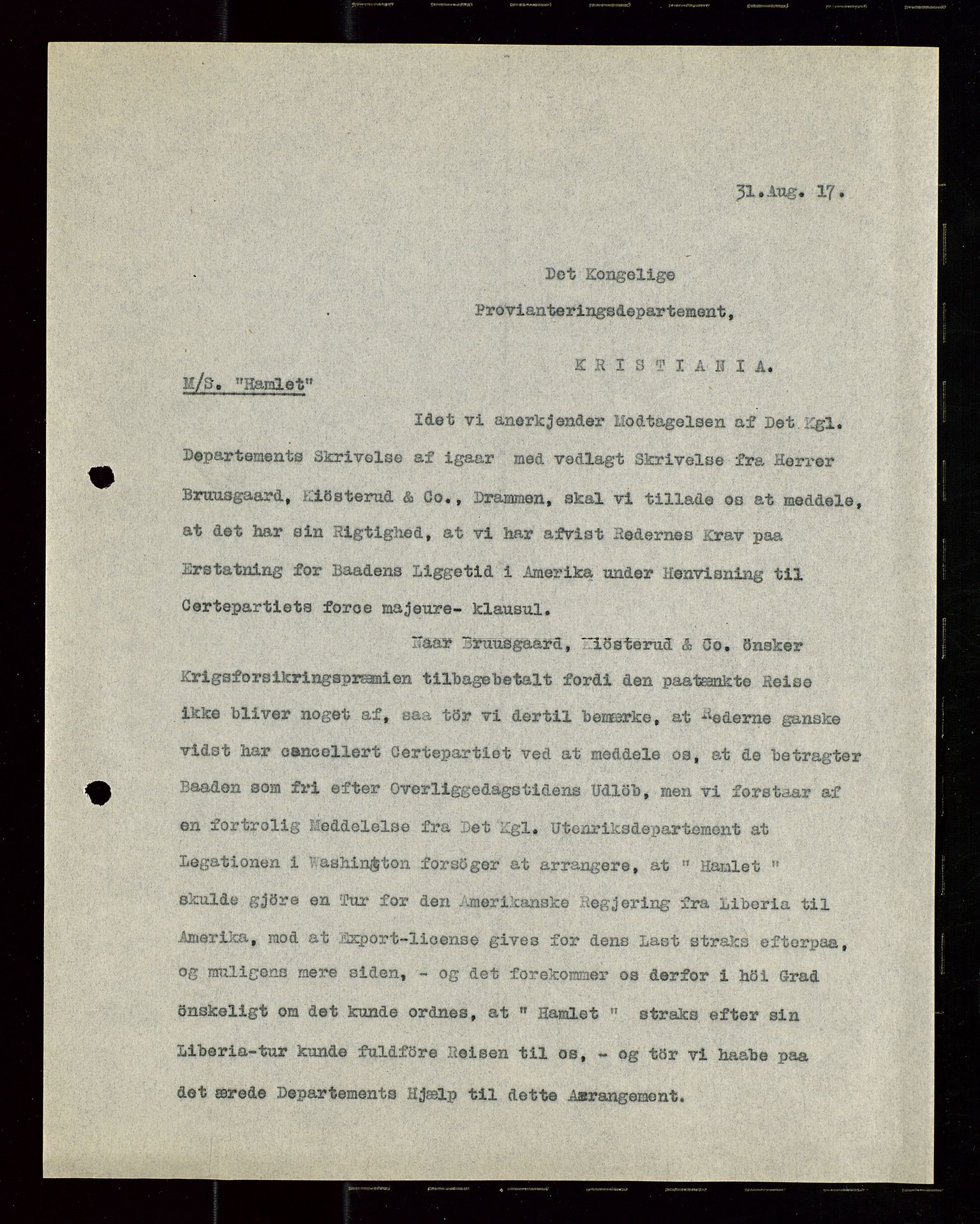 Pa 1521 - A/S Norske Shell, AV/SAST-A-101915/E/Ea/Eaa/L0020: Sjefskorrespondanse, 1917, p. 41