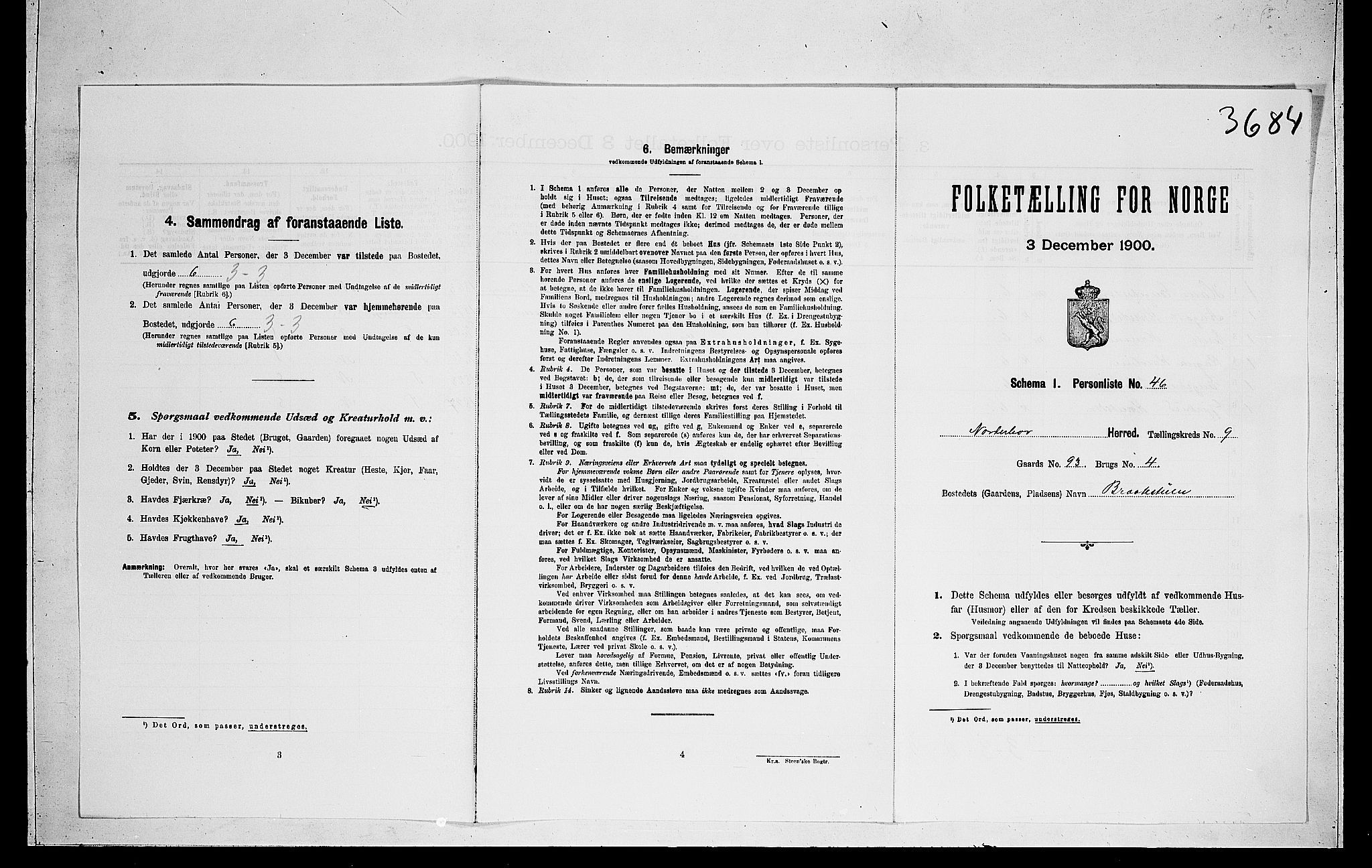 RA, 1900 census for Norderhov, 1900, p. 2060