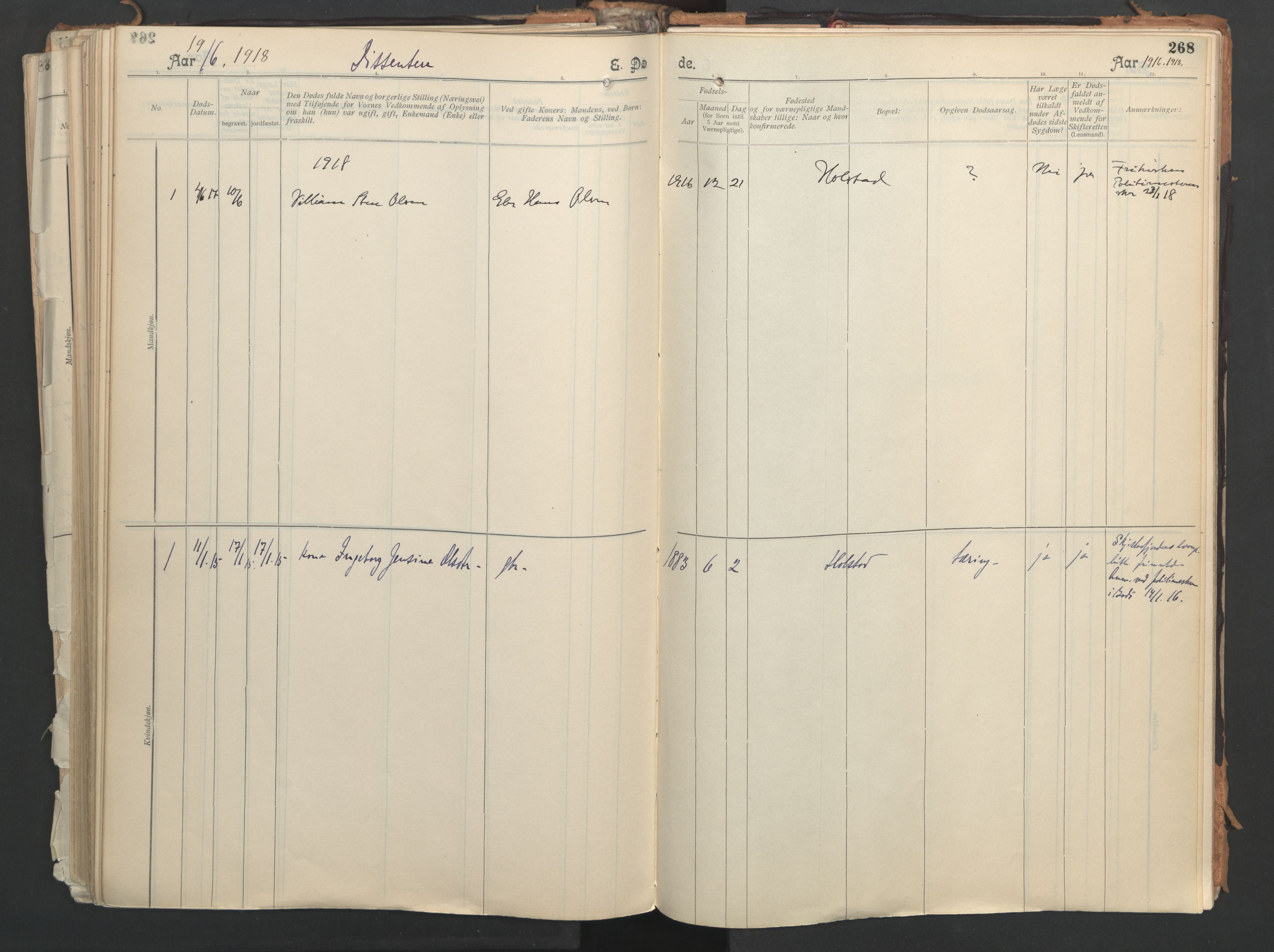 Ministerialprotokoller, klokkerbøker og fødselsregistre - Nordland, AV/SAT-A-1459/851/L0724: Parish register (official) no. 851A01, 1901-1922, p. 268