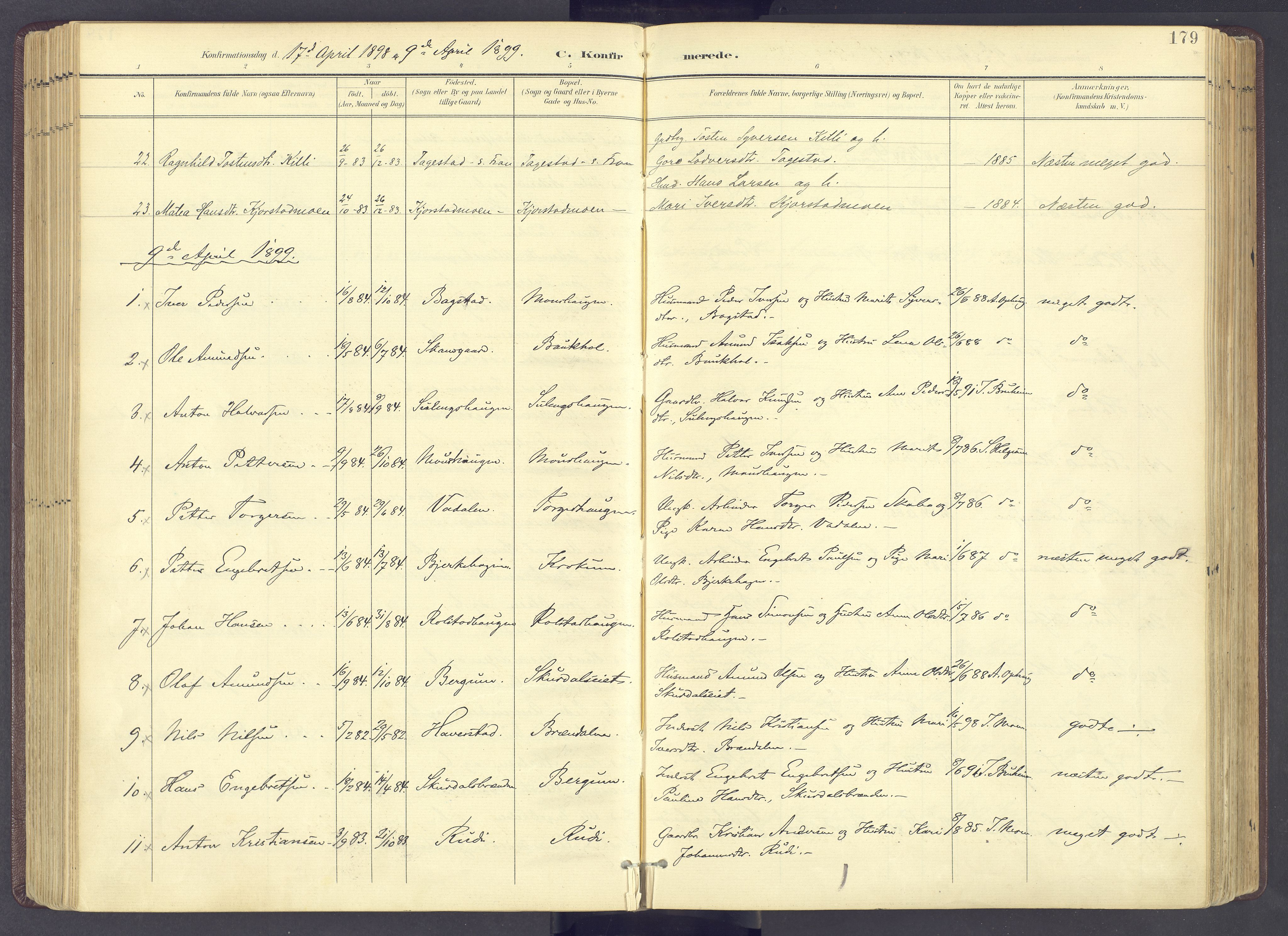 Sør-Fron prestekontor, AV/SAH-PREST-010/H/Ha/Haa/L0004: Parish register (official) no. 4, 1898-1919, p. 179