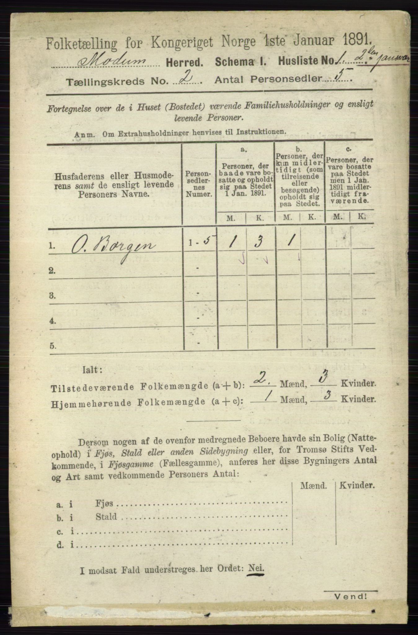RA, 1891 census for 0623 Modum, 1891, p. 433