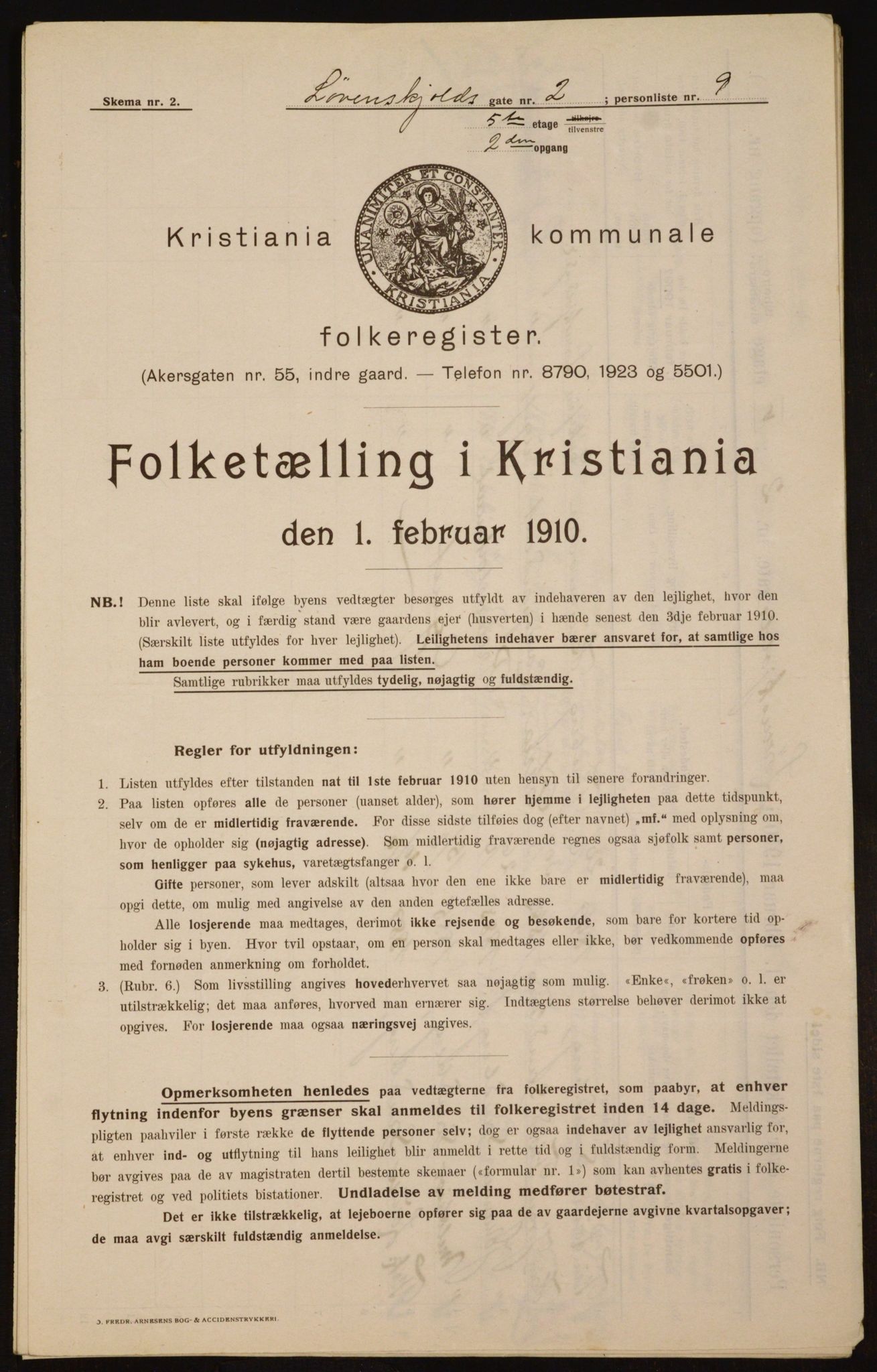 OBA, Municipal Census 1910 for Kristiania, 1910, p. 56772