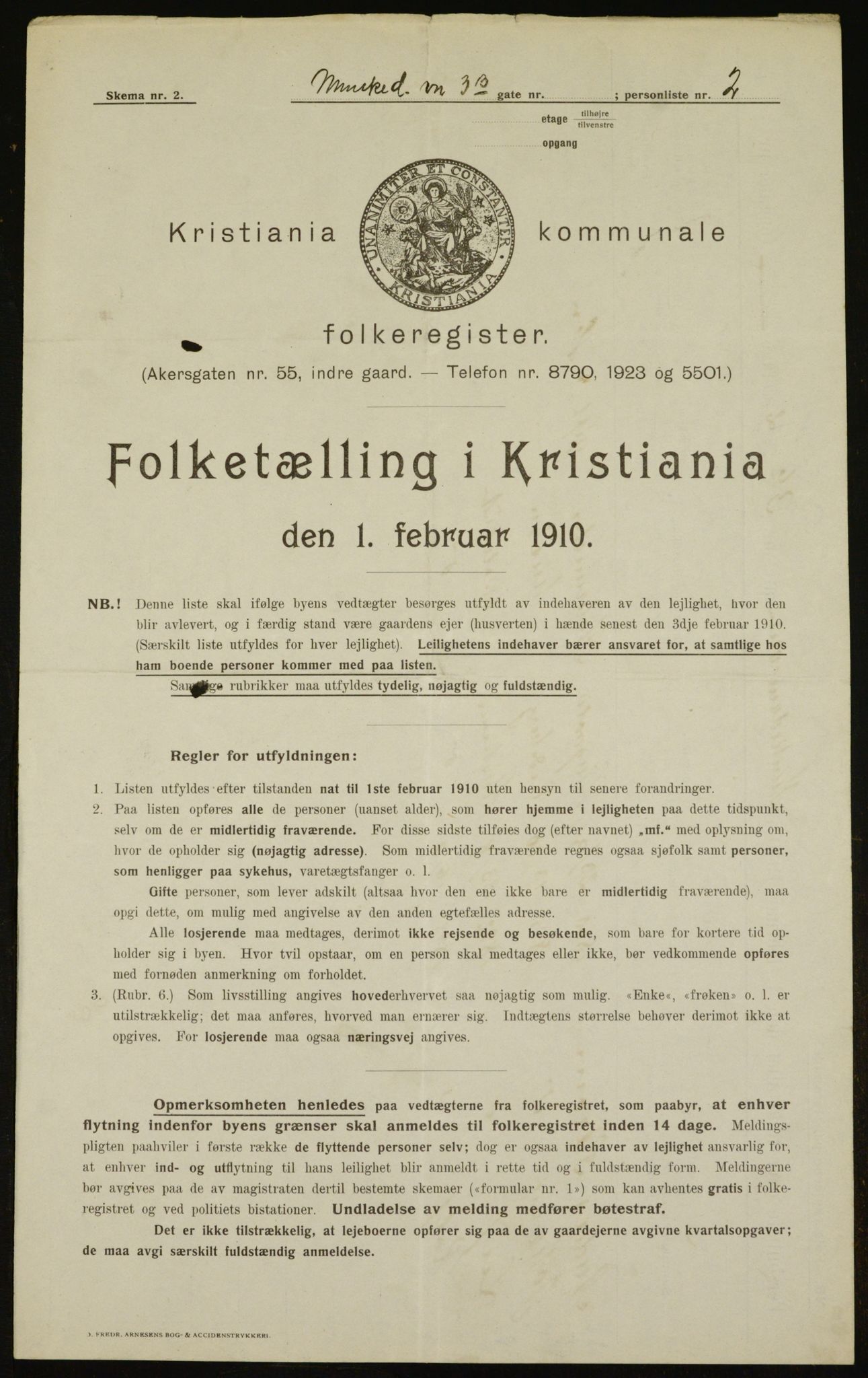 OBA, Municipal Census 1910 for Kristiania, 1910, p. 64531