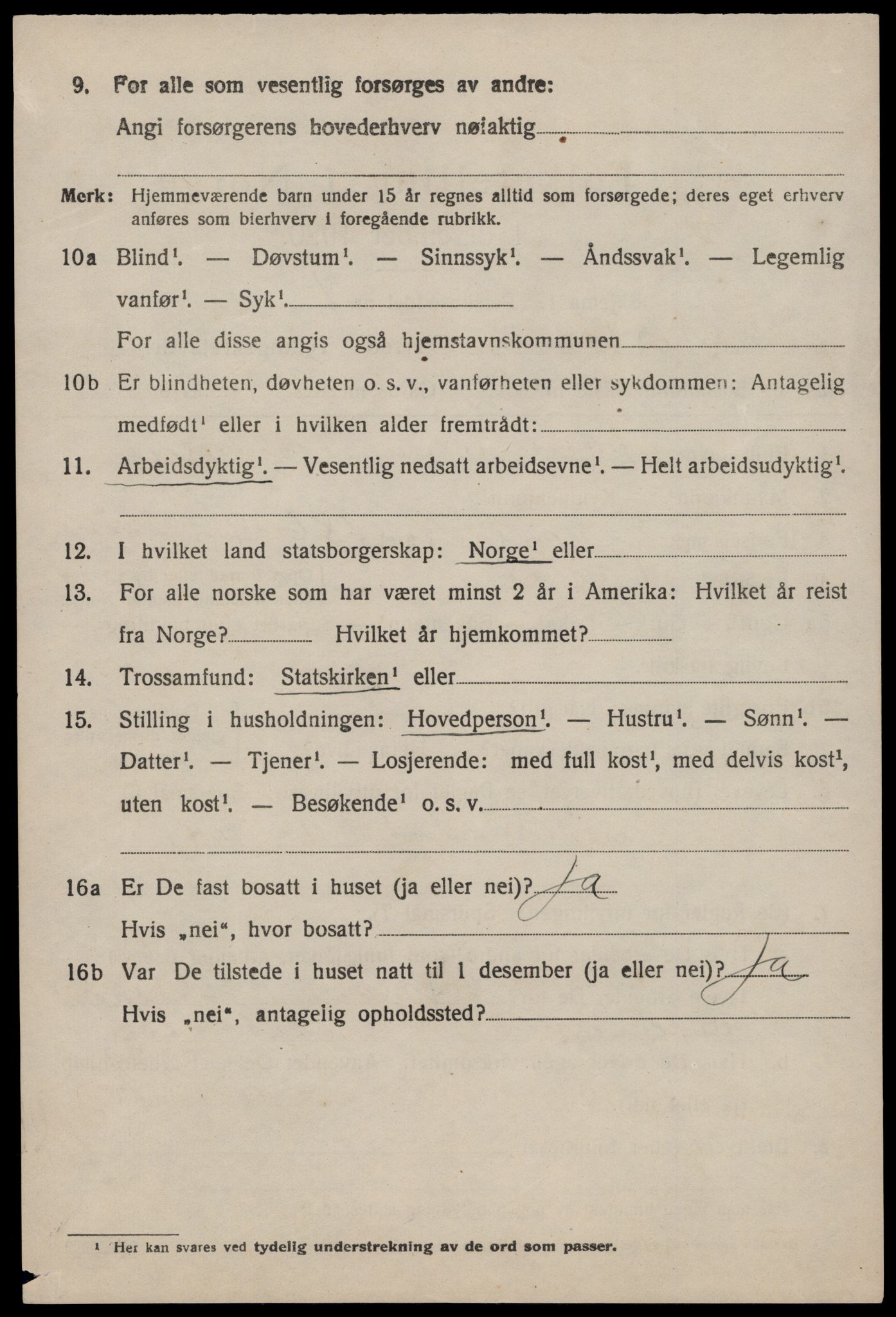 SAST, 1920 census for Nedstrand, 1920, p. 1732