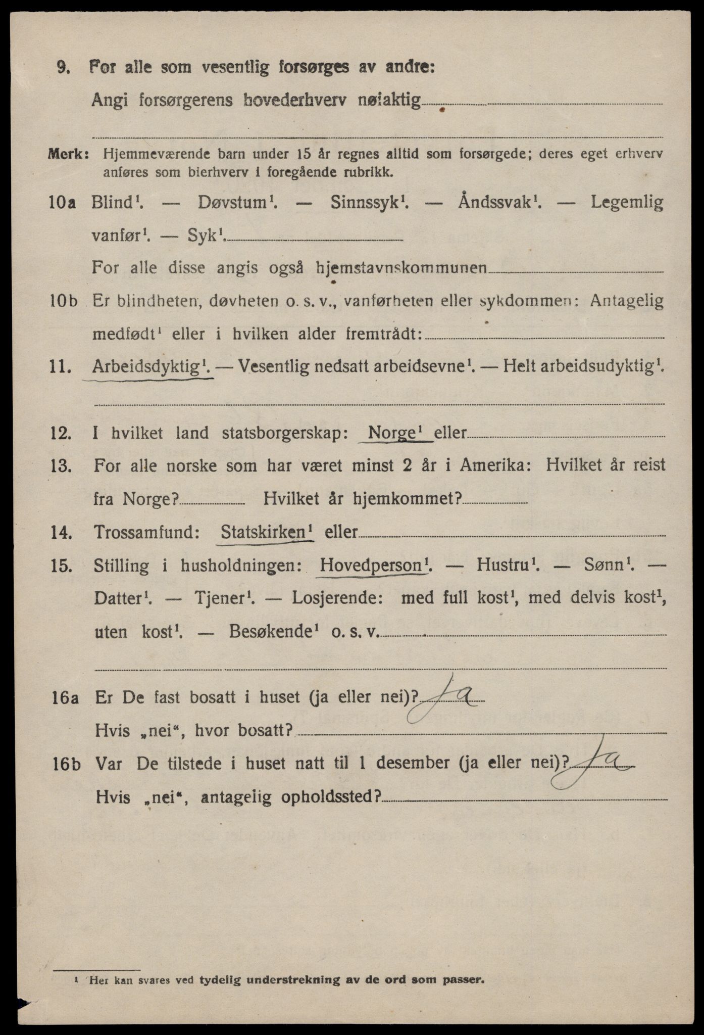 SAST, 1920 census for Nedstrand, 1920, p. 1732