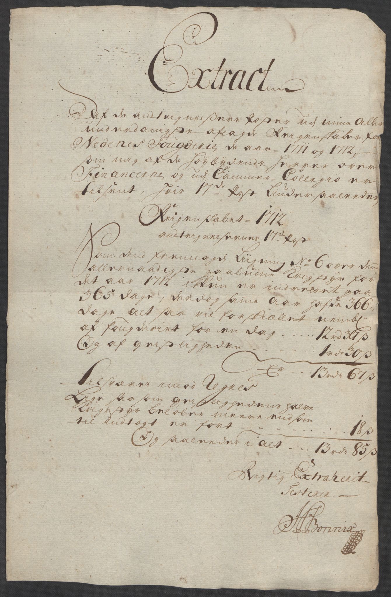 Rentekammeret inntil 1814, Reviderte regnskaper, Fogderegnskap, AV/RA-EA-4092/R39/L2320: Fogderegnskap Nedenes, 1712, p. 580