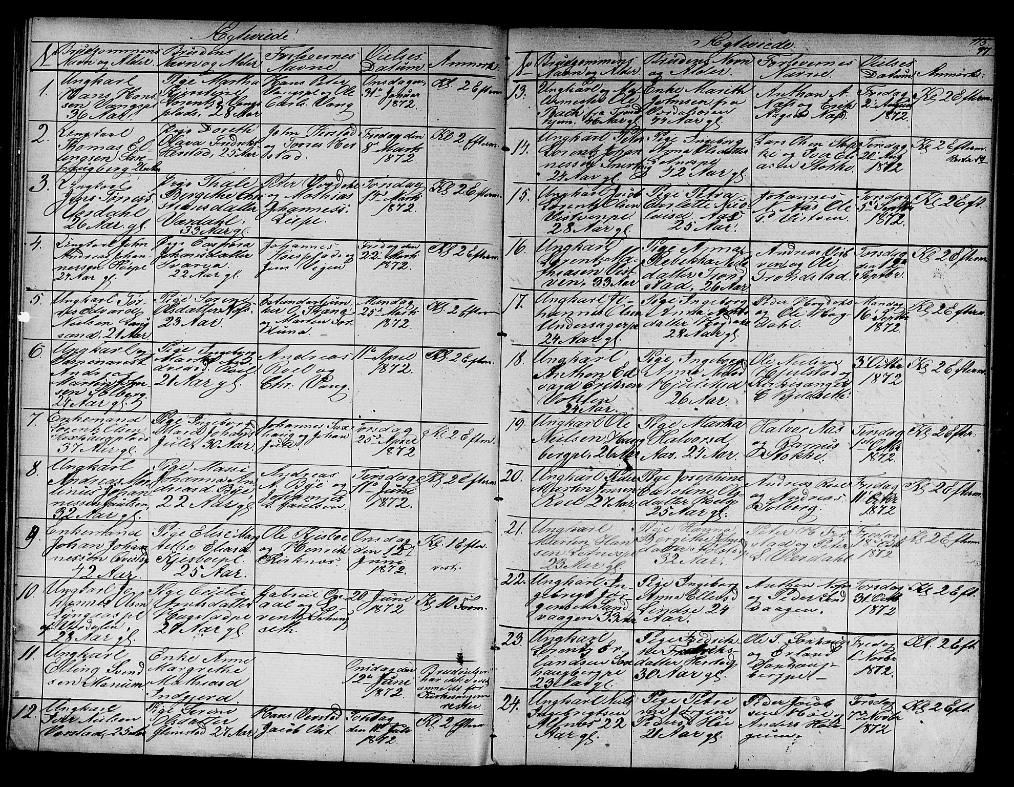 Ministerialprotokoller, klokkerbøker og fødselsregistre - Nord-Trøndelag, SAT/A-1458/730/L0300: Parish register (copy) no. 730C03, 1872-1879, p. 97