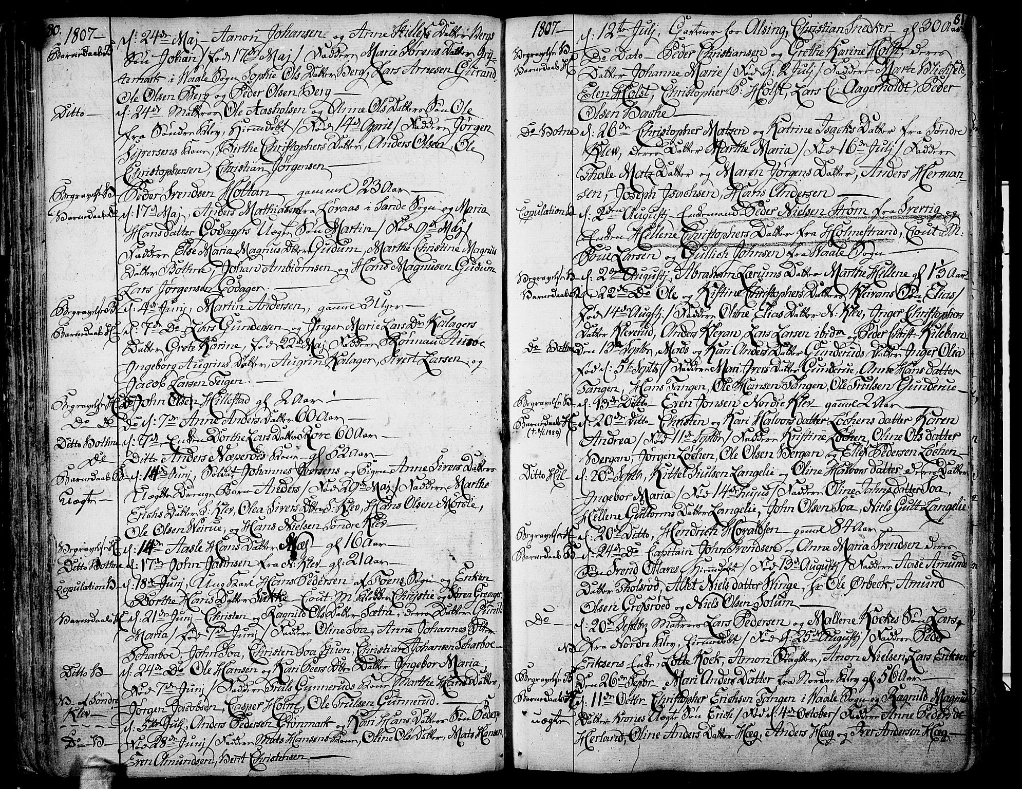 Botne kirkebøker, AV/SAKO-A-340/F/Fa/L0003: Parish register (official) no. I 3 /1, 1792-1844, p. 80-81