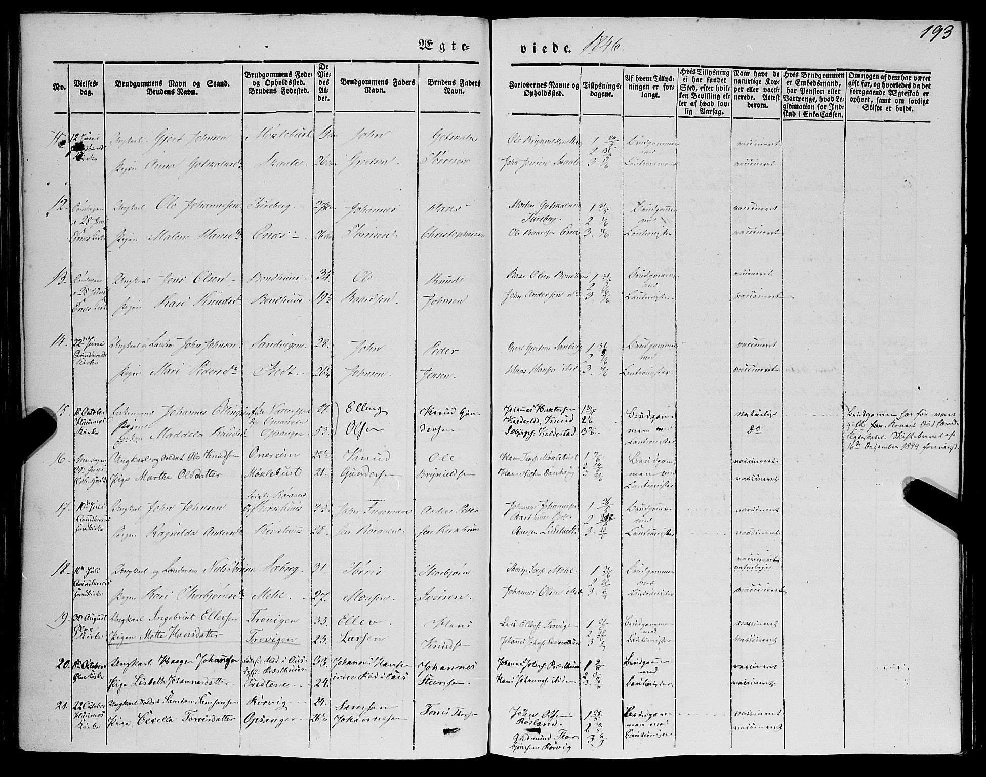 Kvinnherad sokneprestembete, AV/SAB-A-76401/H/Haa: Parish register (official) no. A 7, 1843-1853, p. 193