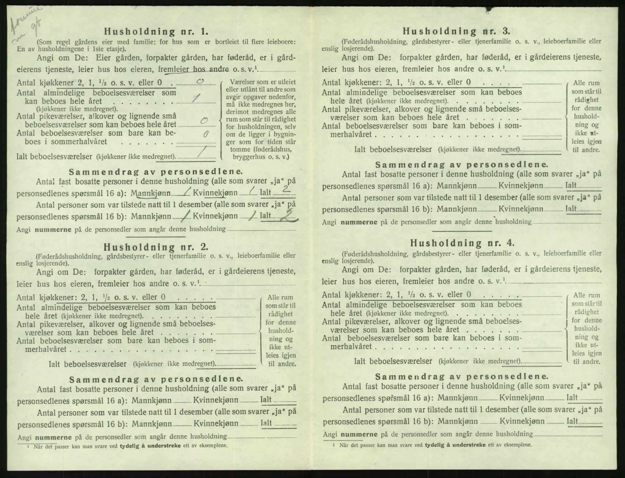 SAK, 1920 census for Tovdal, 1920, p. 48