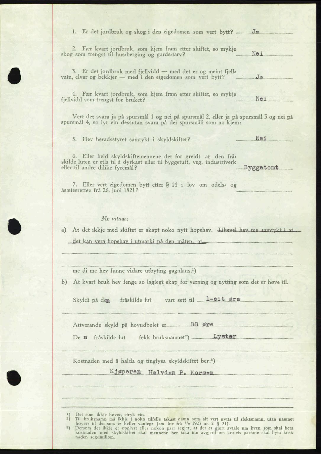 Romsdal sorenskriveri, AV/SAT-A-4149/1/2/2C: Mortgage book no. A21, 1946-1946, Diary no: : 2425/1946