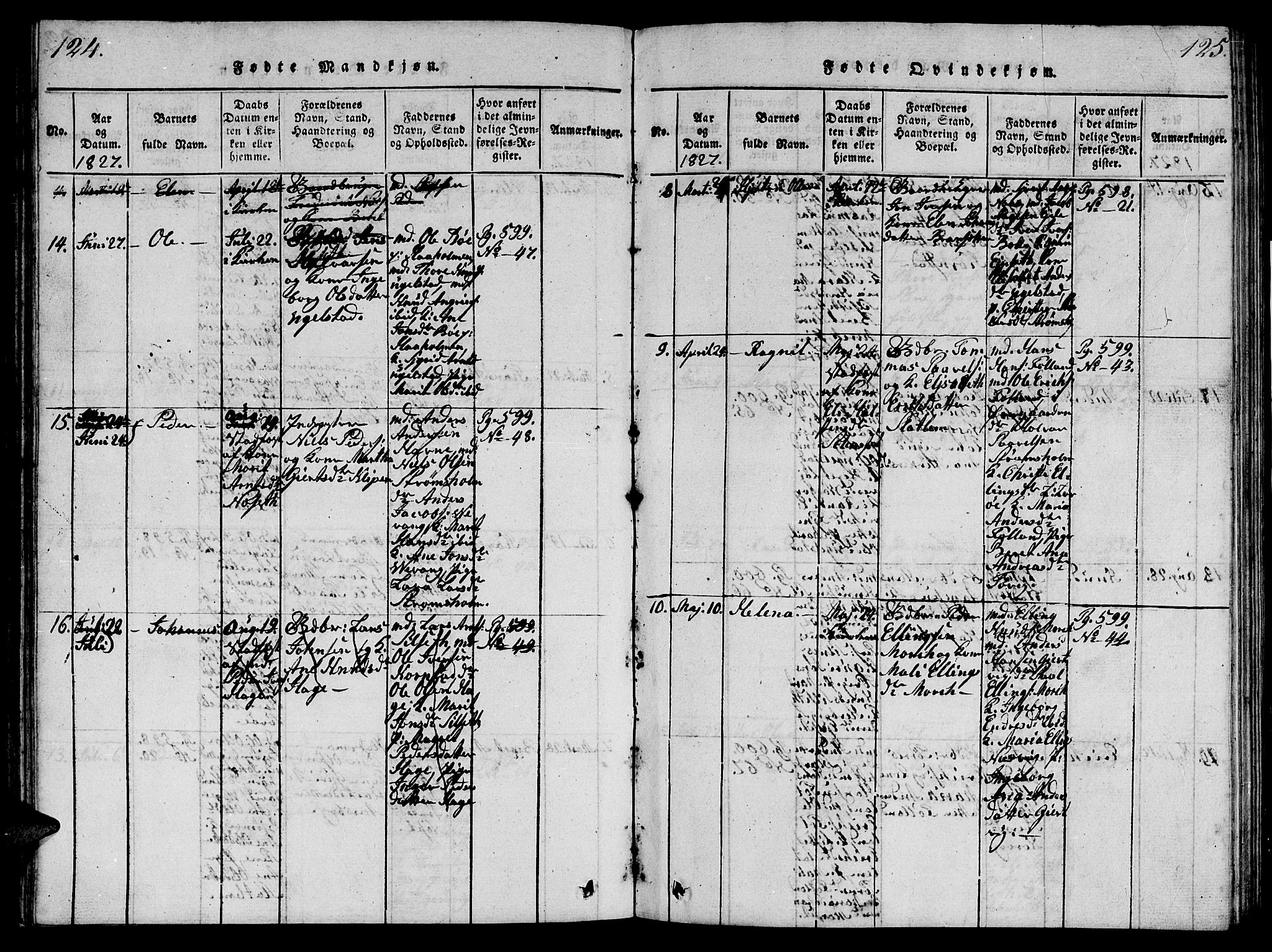 Ministerialprotokoller, klokkerbøker og fødselsregistre - Møre og Romsdal, SAT/A-1454/570/L0831: Parish register (official) no. 570A05, 1819-1829, p. 124-125