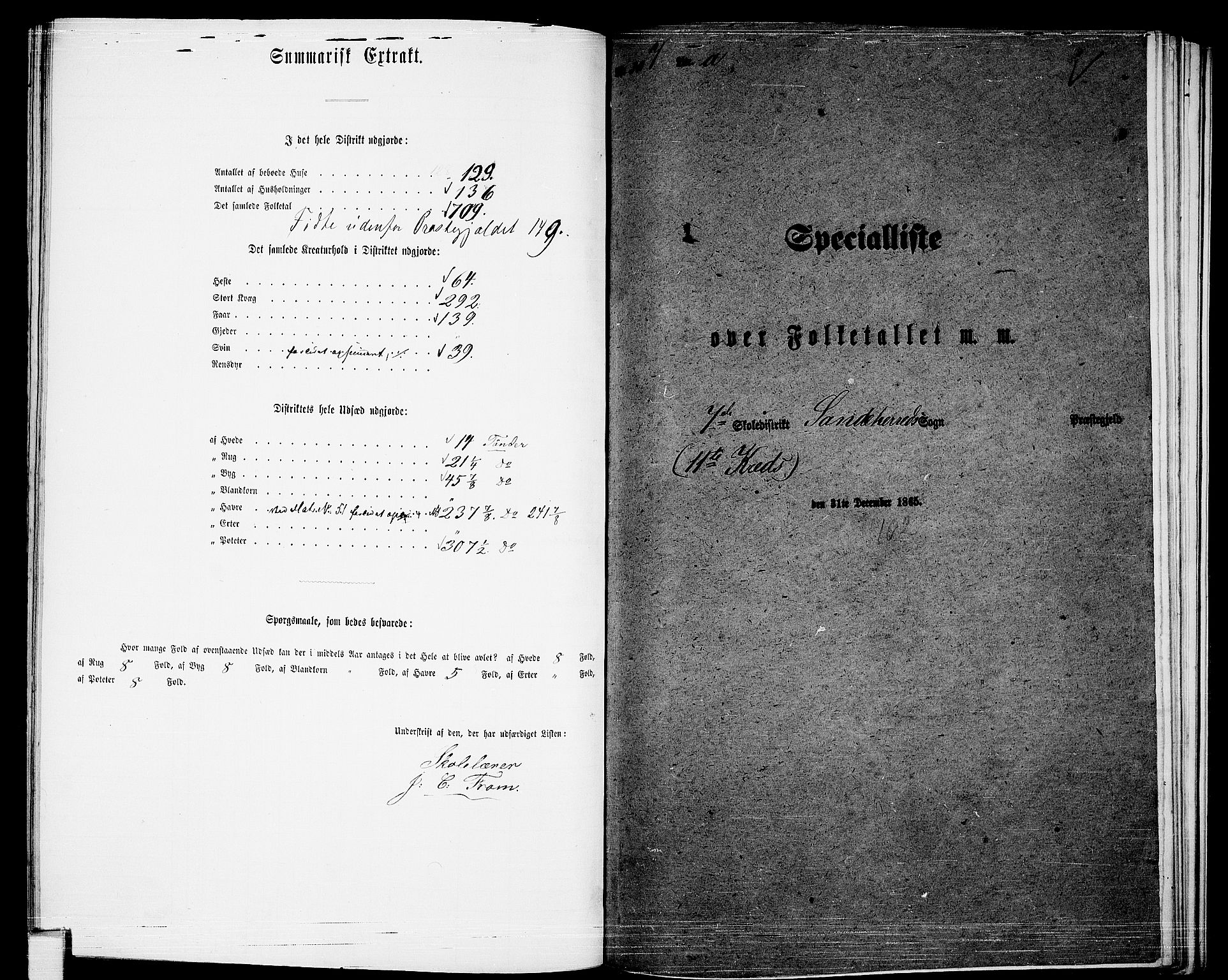 RA, 1865 census for Sandeherred/Sandeherred, 1865, p. 177