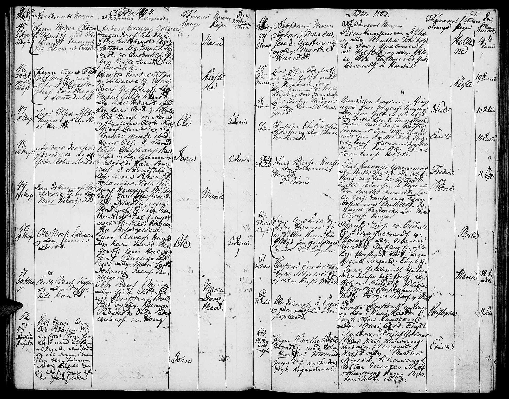 Nes prestekontor, Hedmark, AV/SAH-PREST-020/K/Ka/L0001: Parish register (official) no. 1, 1802-1814, p. 64-65