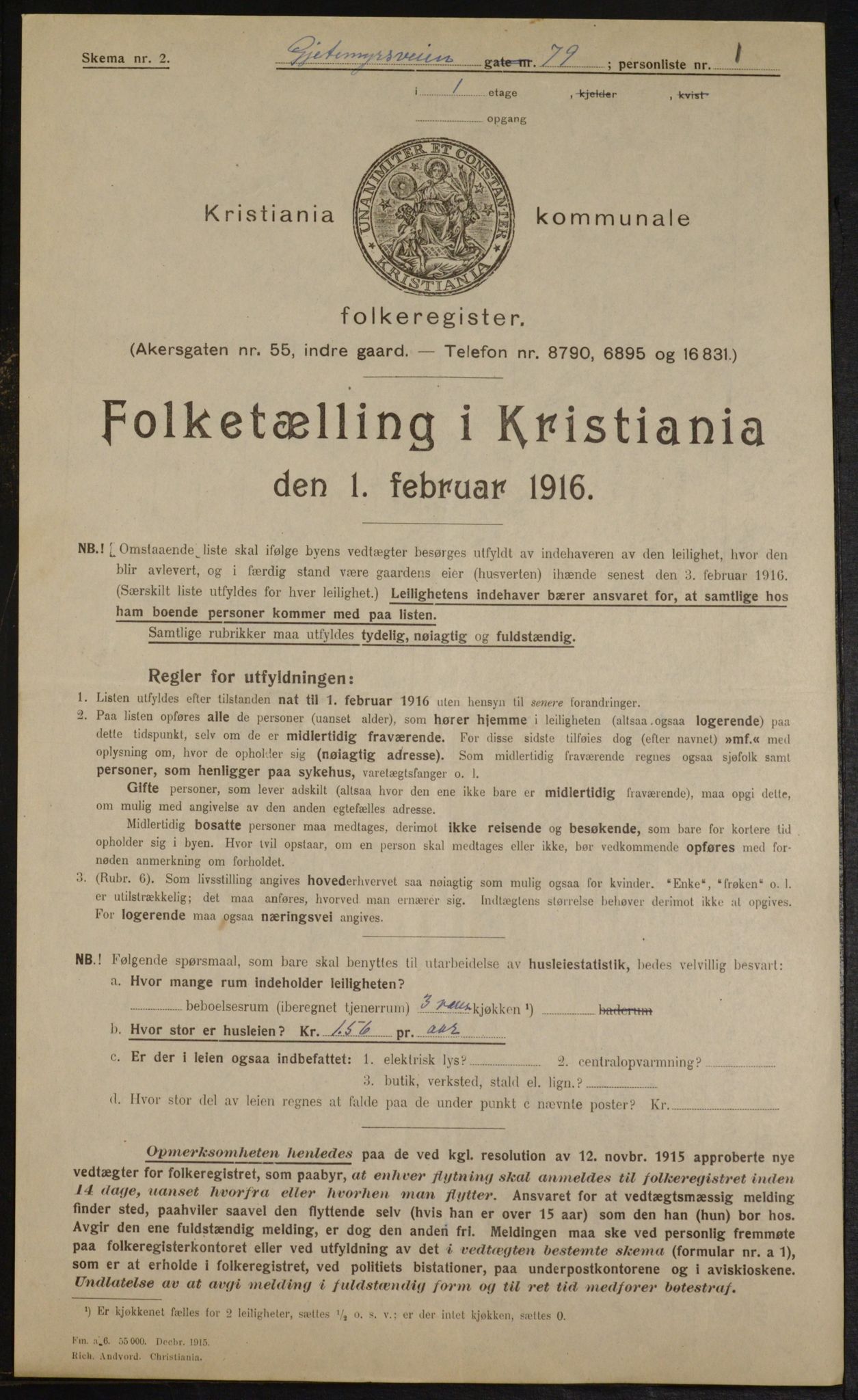 OBA, Municipal Census 1916 for Kristiania, 1916, p. 29649