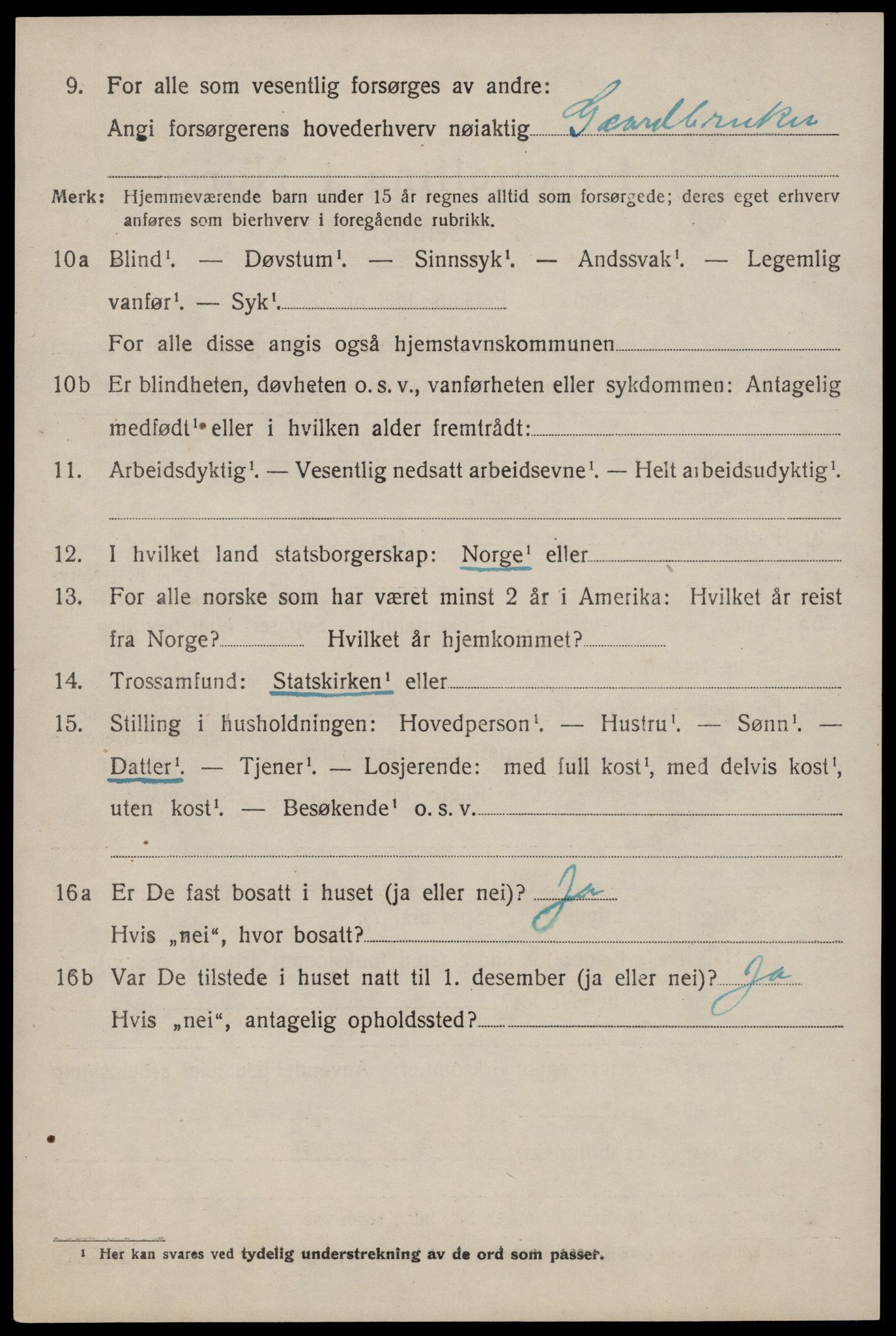 SAST, 1920 census for Jelsa, 1920, p. 2149