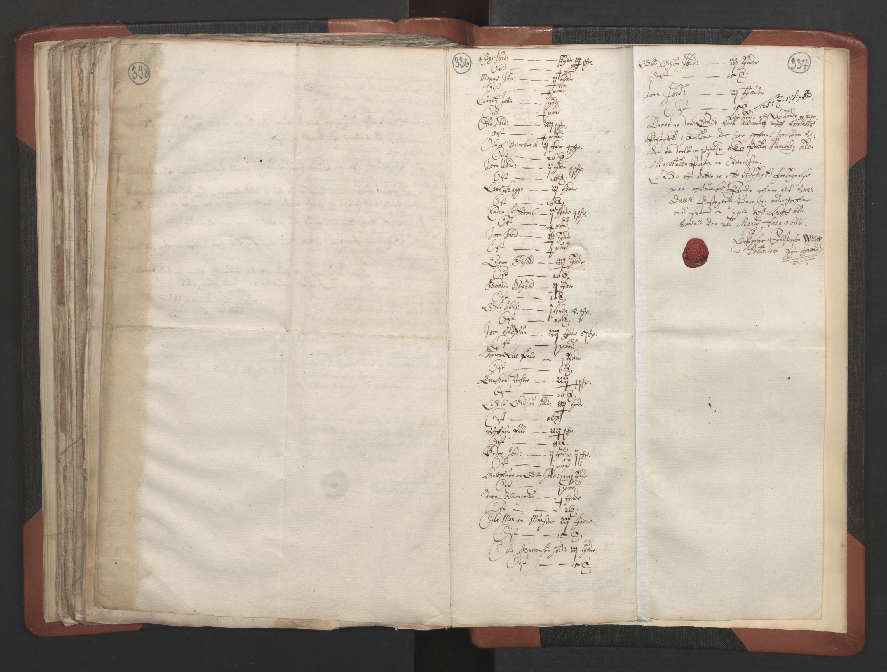 RA, Vicar's Census 1664-1666, no. 28: Nordmøre deanery, 1664-1666, p. 336-337