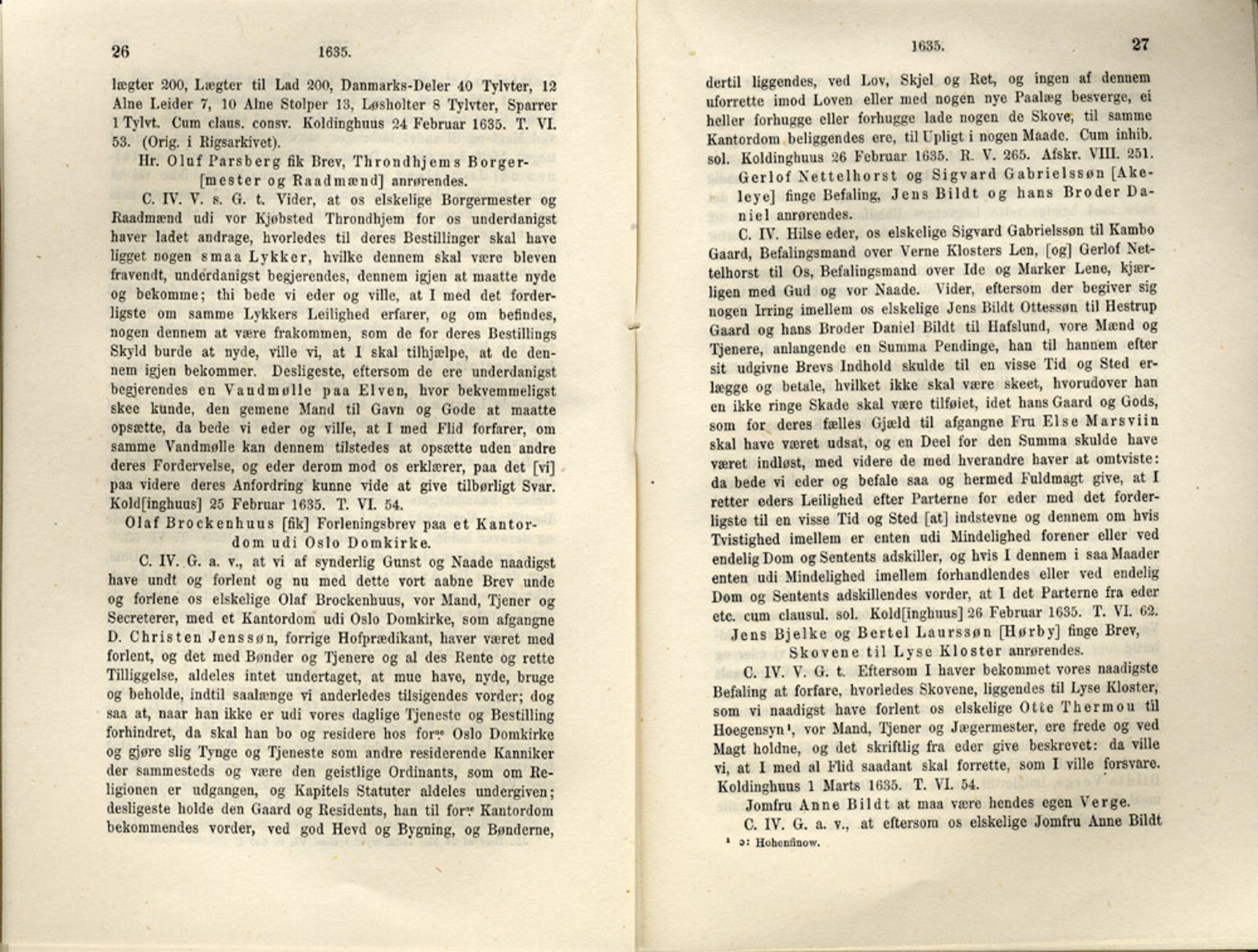 Publikasjoner utgitt av Det Norske Historiske Kildeskriftfond, PUBL/-/-/-: Norske Rigs-Registranter, bind 7, 1635-1640, p. 26-27