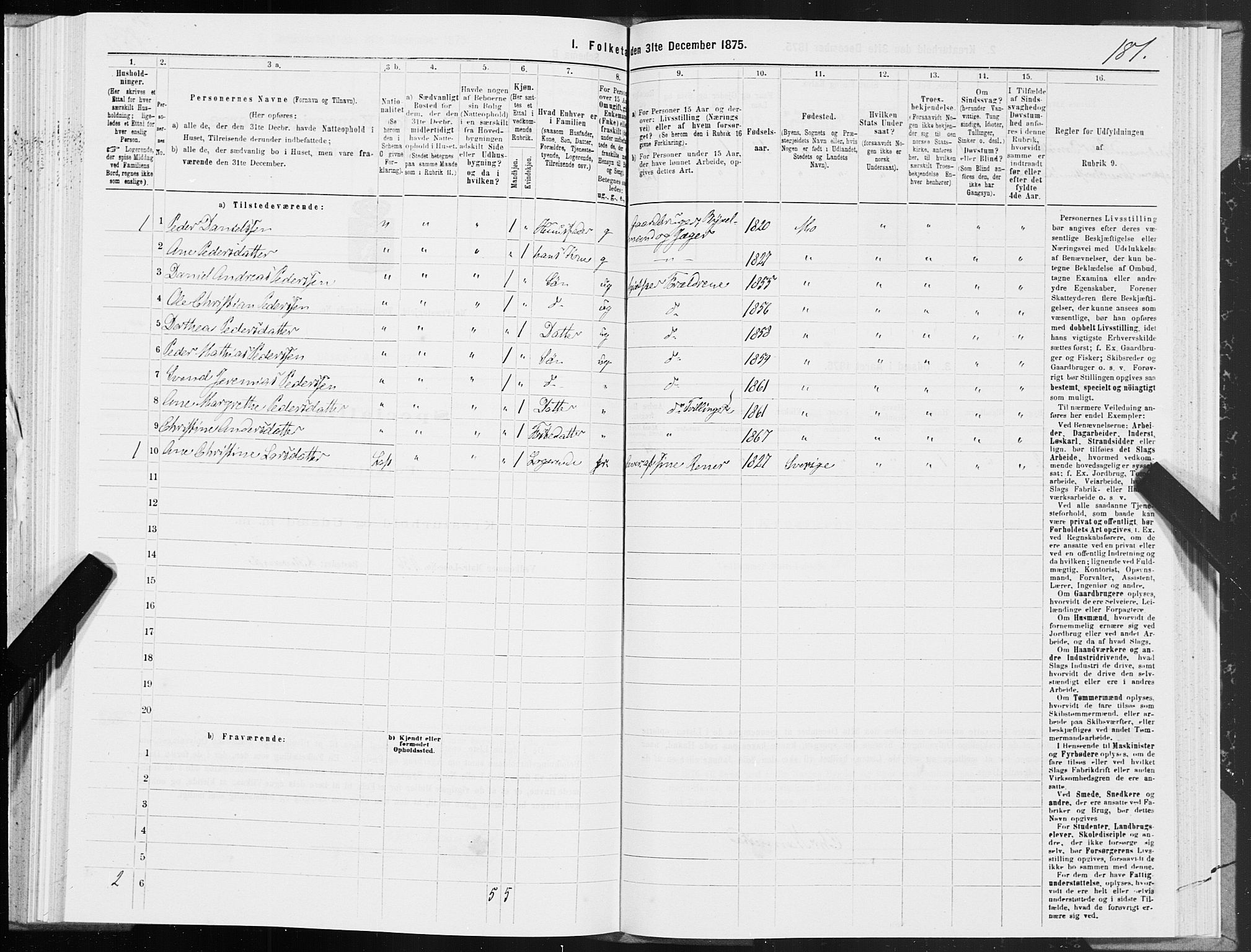 SAT, 1875 census for 1833P Mo, 1875, p. 1181