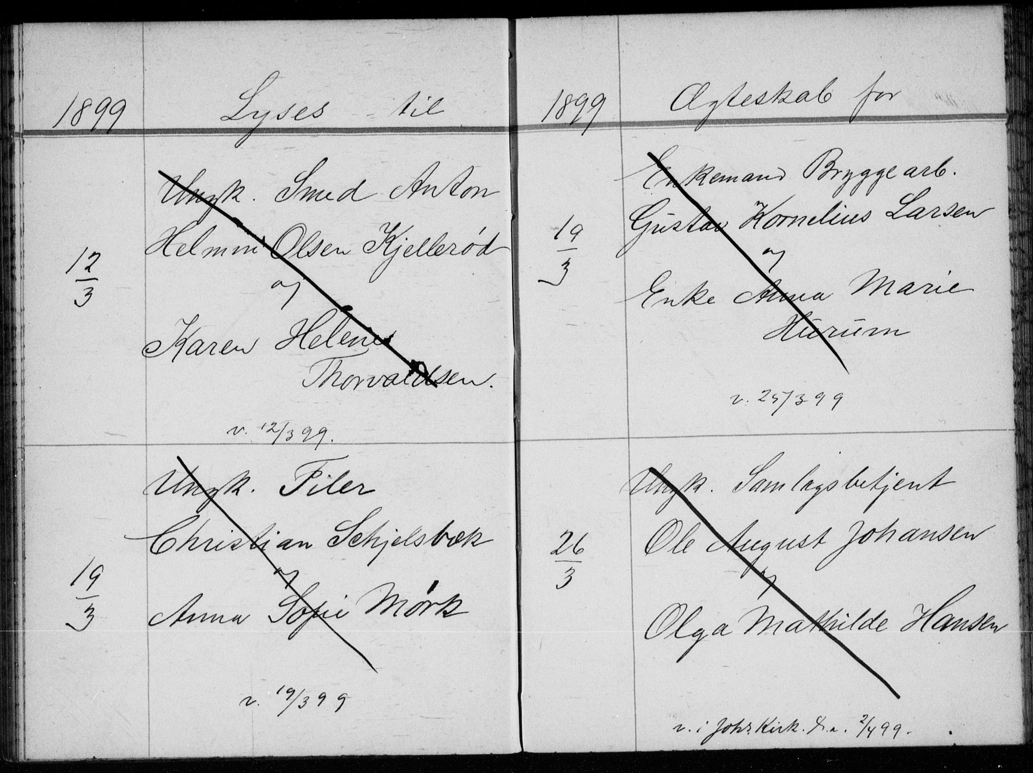 Strømsø kirkebøker, AV/SAKO-A-246/H/Ha/L0009: Banns register no. 9, 1896-1901