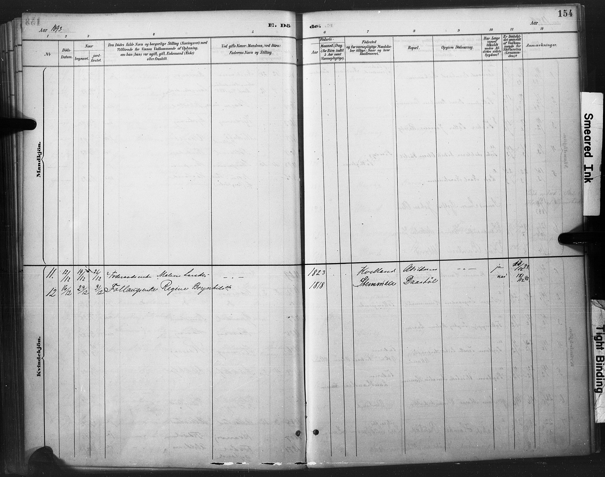 Flekkefjord sokneprestkontor, AV/SAK-1111-0012/F/Fa/Fab/L0006: Parish register (official) no. A 6, 1886-1901, p. 154