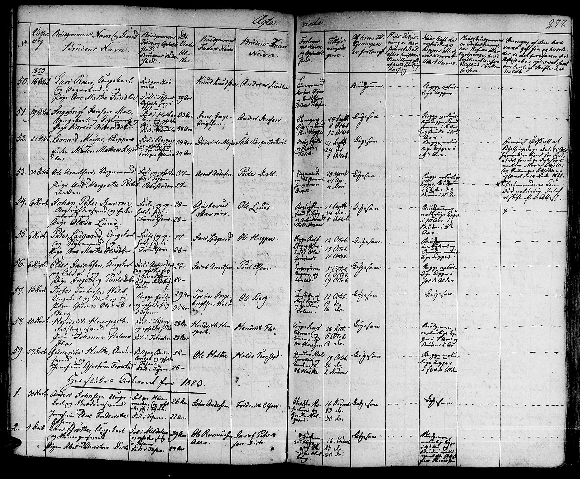 Ministerialprotokoller, klokkerbøker og fødselsregistre - Sør-Trøndelag, SAT/A-1456/601/L0045: Parish register (official) no. 601A13, 1821-1831, p. 277