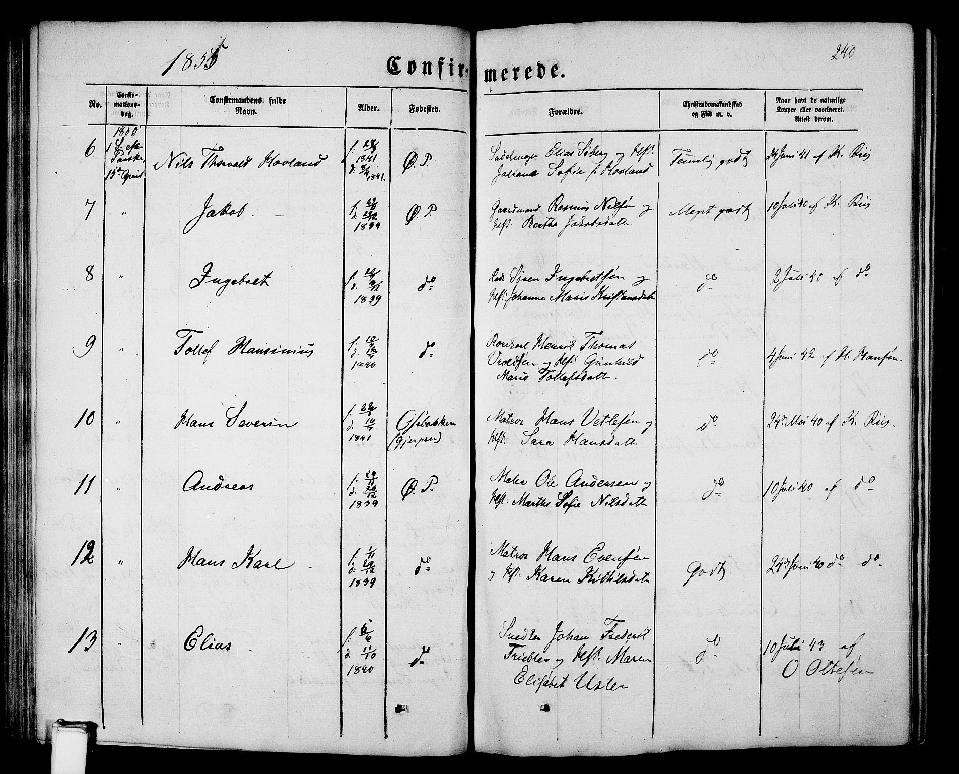 Porsgrunn kirkebøker , SAKO/A-104/G/Gb/L0004: Parish register (copy) no. II 4, 1853-1882, p. 240