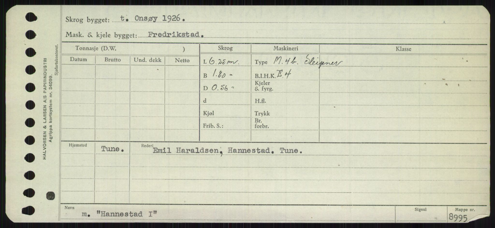 Sjøfartsdirektoratet med forløpere, Skipsmålingen, RA/S-1627/H/Ha/L0002/0002: Fartøy, Eik-Hill / Fartøy, G-Hill, p. 449