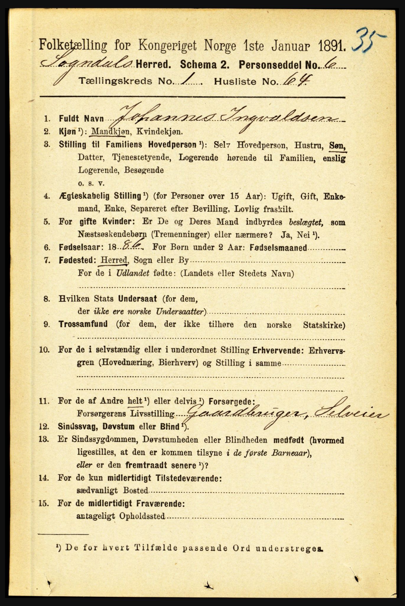 RA, 1891 census for 1420 Sogndal, 1891, p. 432