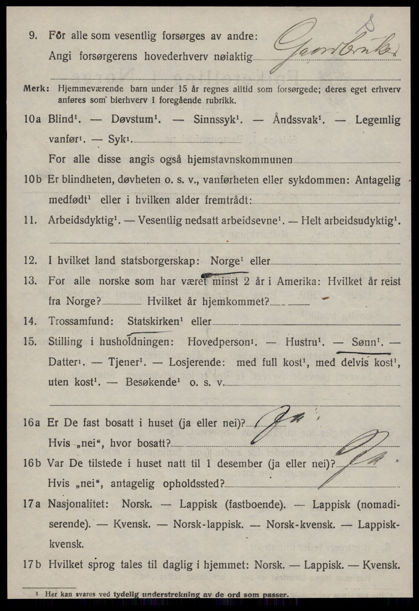 SAT, 1920 census for Budal, 1920, p. 383