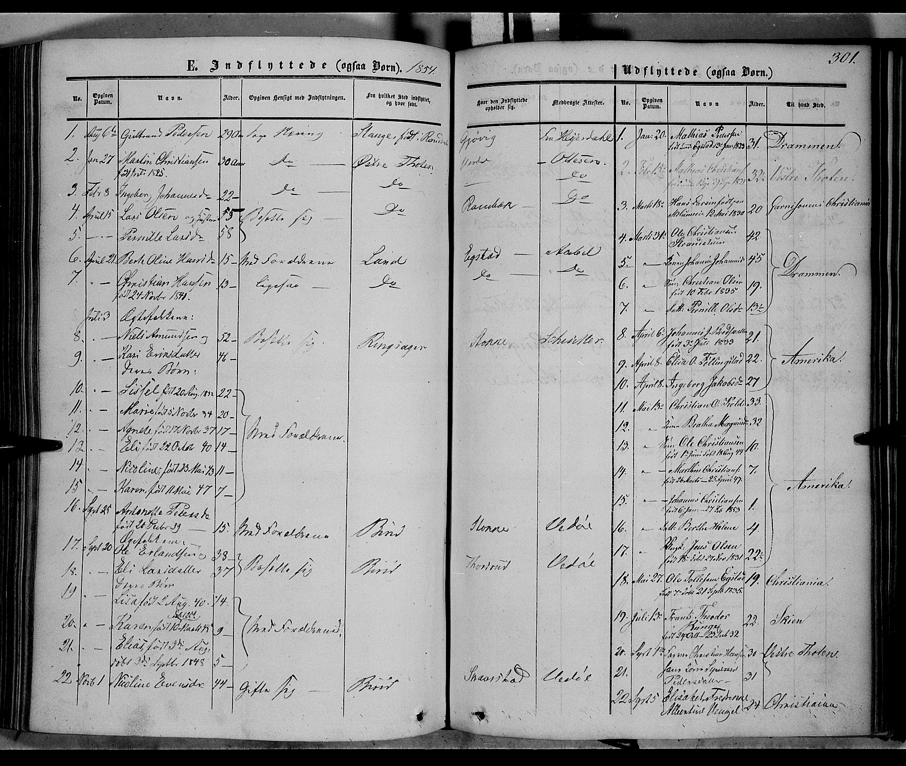 Vardal prestekontor, SAH/PREST-100/H/Ha/Haa/L0006: Parish register (official) no. 6, 1854-1866, p. 301