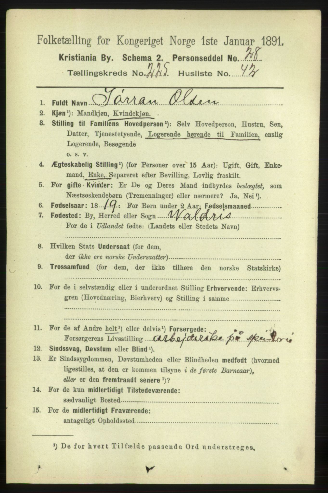 RA, 1891 census for 0301 Kristiania, 1891, p. 137372