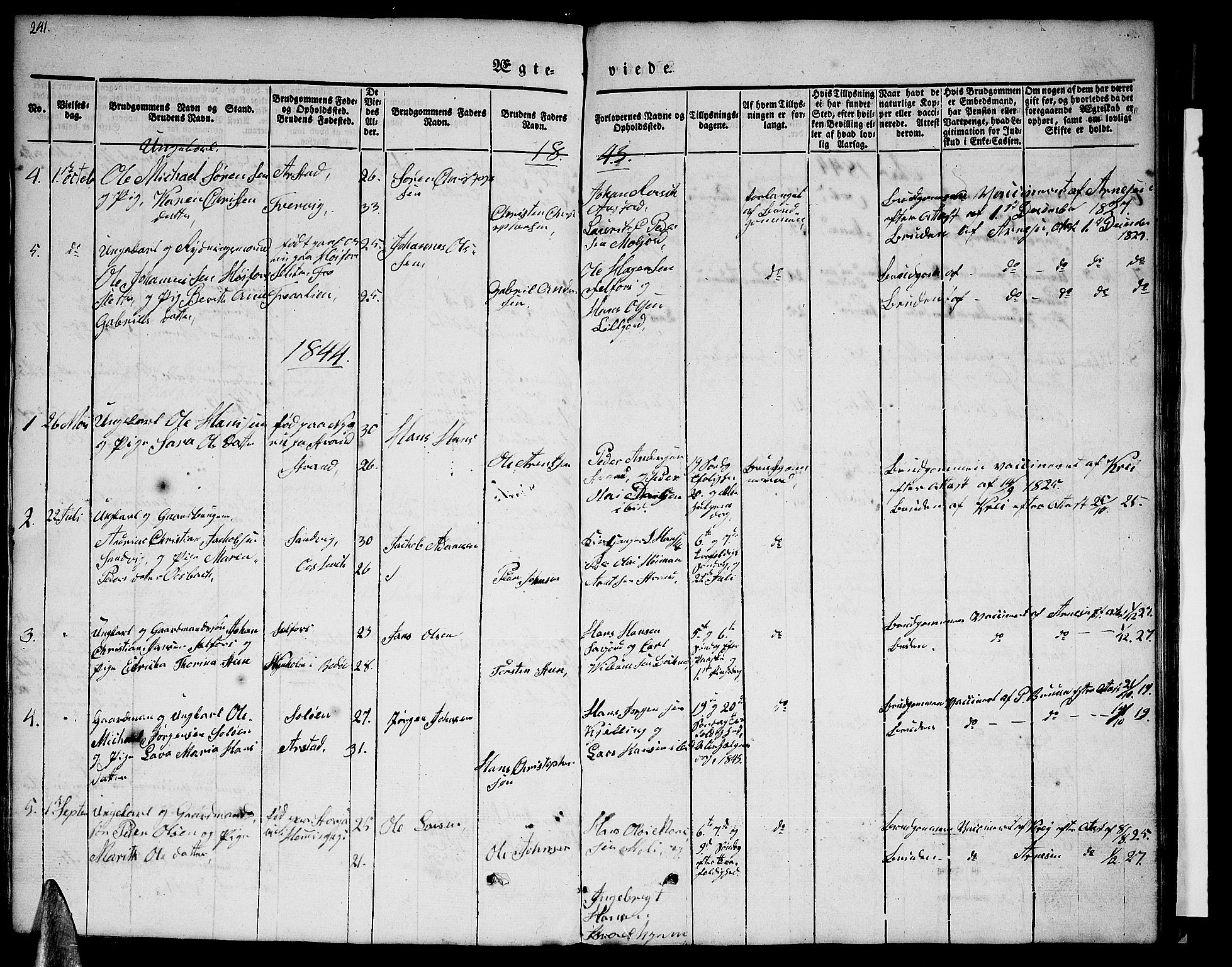 Ministerialprotokoller, klokkerbøker og fødselsregistre - Nordland, AV/SAT-A-1459/846/L0652: Parish register (copy) no. 846C02, 1841-1871, p. 241