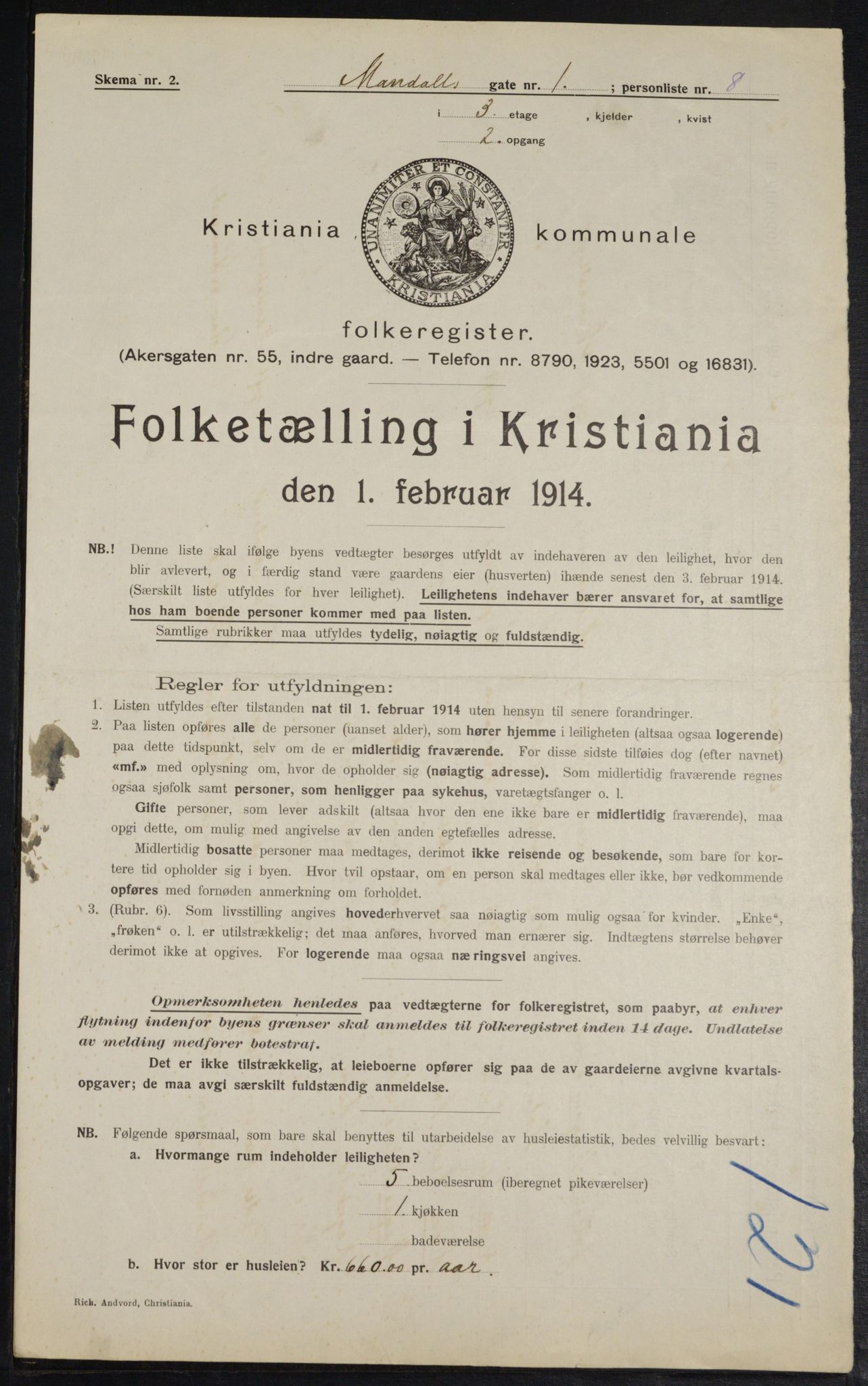 OBA, Municipal Census 1914 for Kristiania, 1914, p. 60336