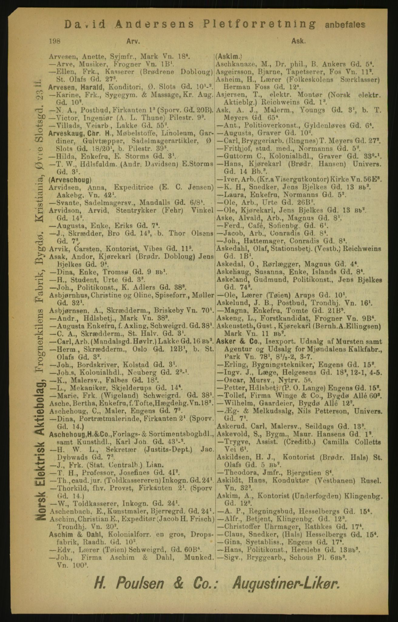 Kristiania/Oslo adressebok, PUBL/-, 1900, p. 198