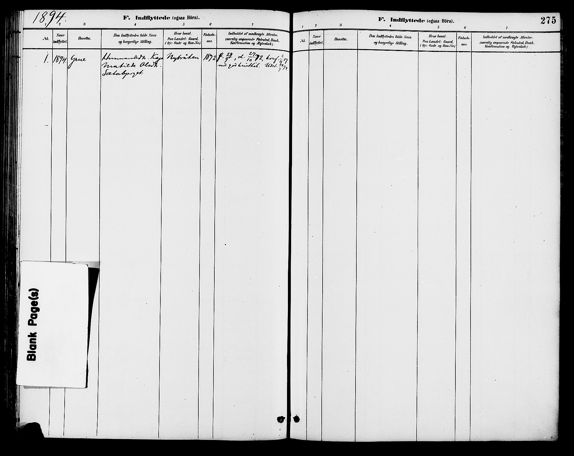 Brandval prestekontor, SAH/PREST-034/H/Ha/Haa/L0002: Parish register (official) no. 2, 1880-1894, p. 275